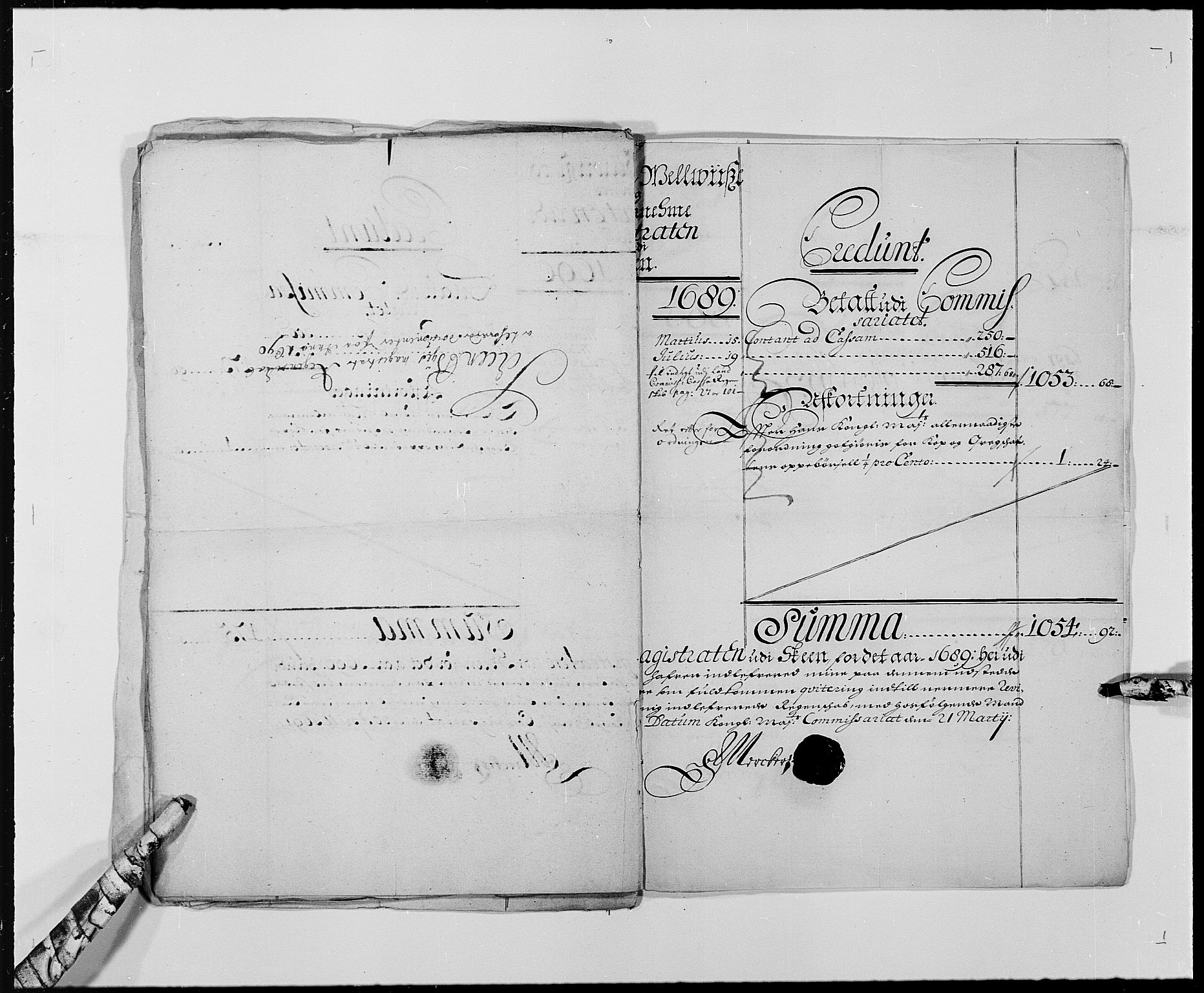 Rentekammeret inntil 1814, Reviderte regnskaper, Byregnskaper, AV/RA-EA-4066/R/Rj/L0193: [J3] Kontribusjonsregnskap (med Langesund, Brevik, Porsgrunn og Kragerø), 1663-1691, p. 205