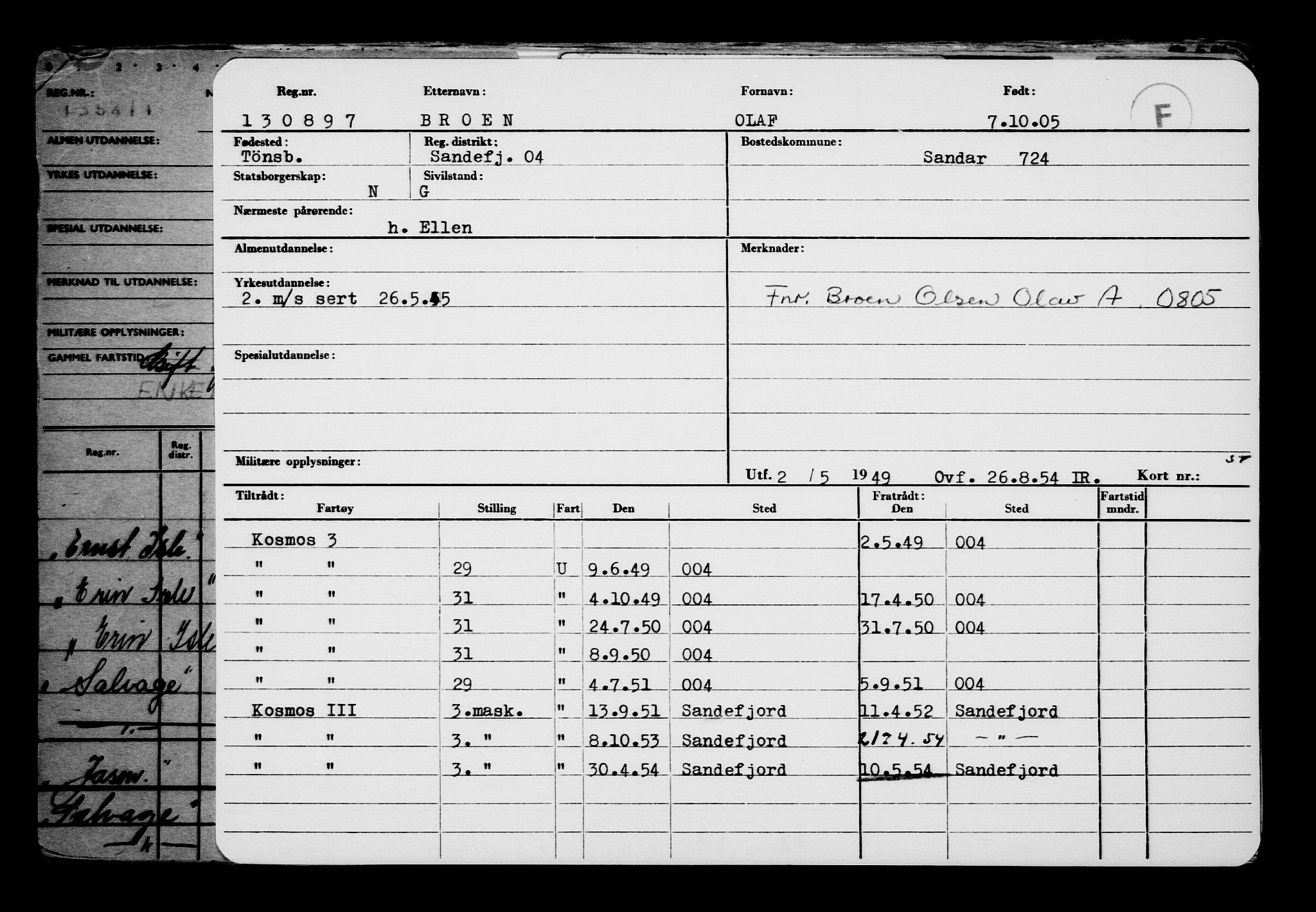 Direktoratet for sjømenn, AV/RA-S-3545/G/Gb/L0061: Hovedkort, 1905, p. 459