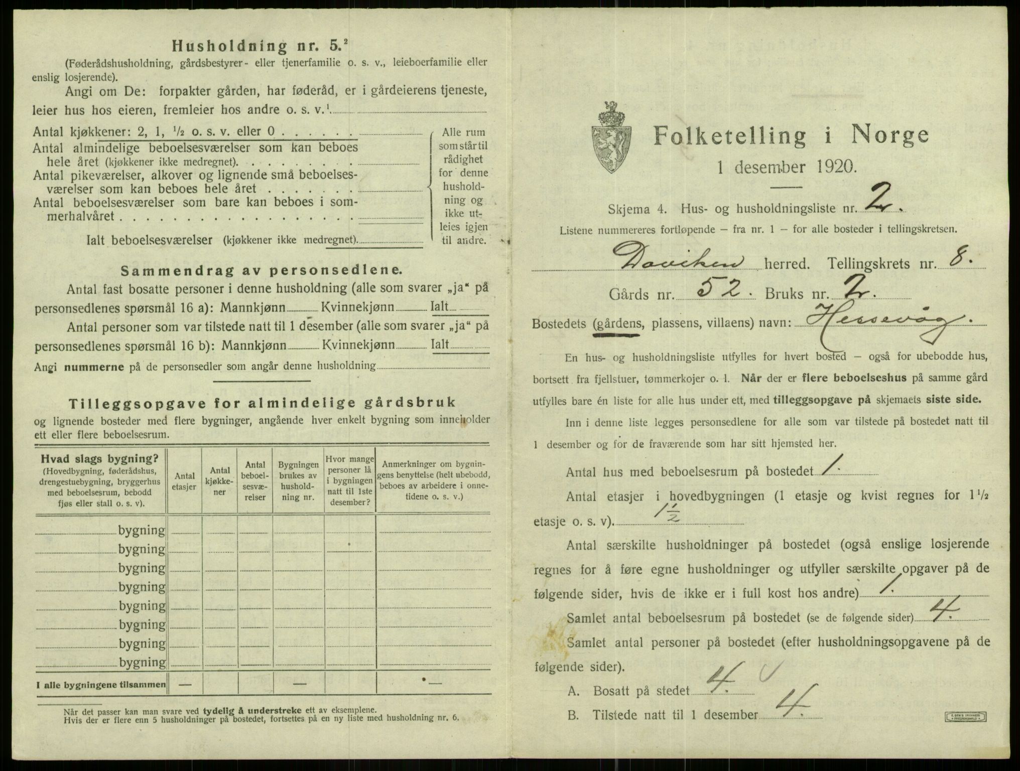 SAB, 1920 census for Davik, 1920, p. 553