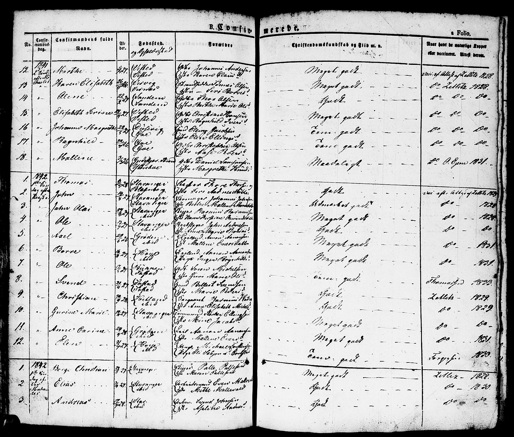 Domkirken sokneprestkontor, SAST/A-101812/001/30/30BA/L0011: Parish register (official) no. A 11, 1832-1856