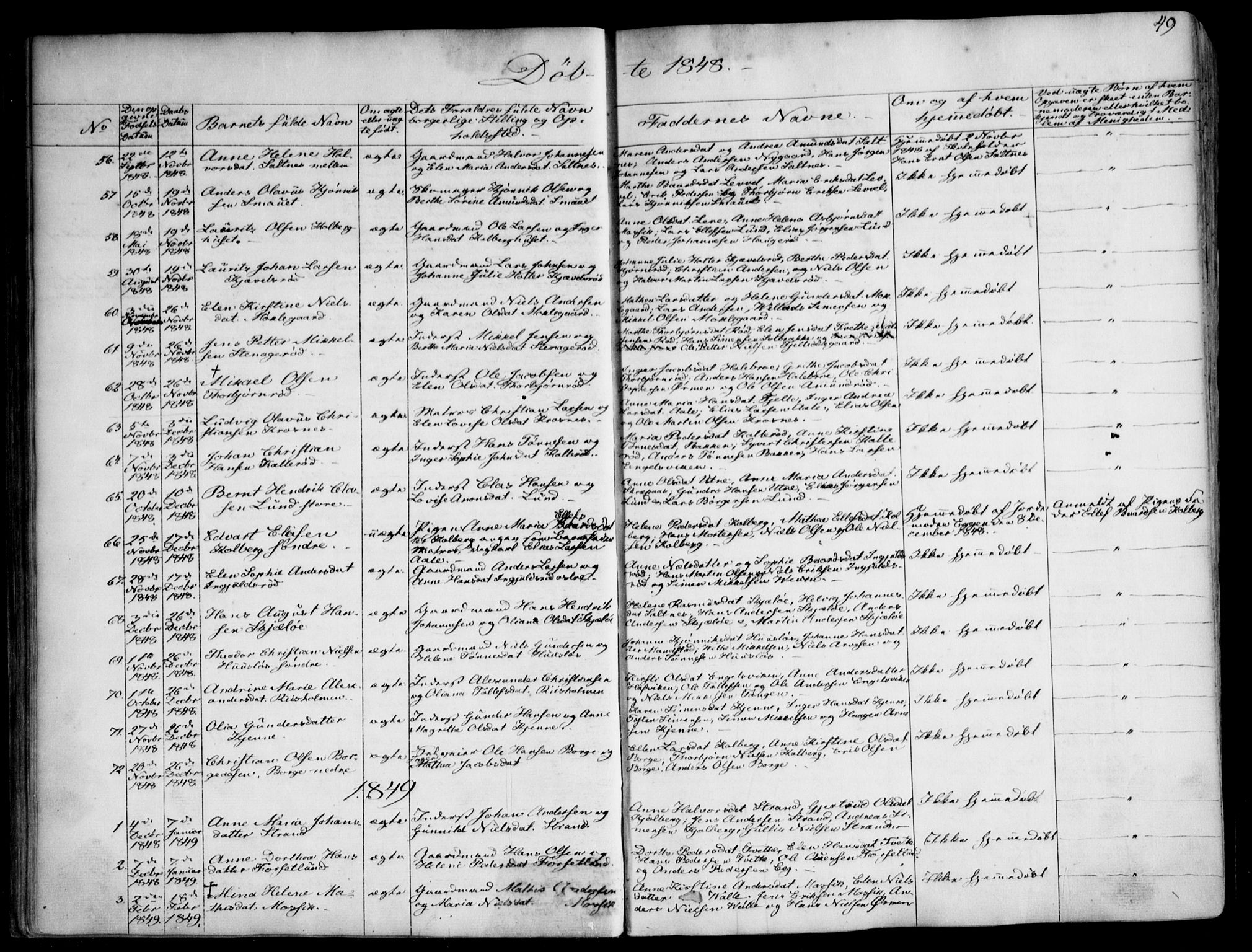 Onsøy prestekontor Kirkebøker, SAO/A-10914/F/Fa/L0003: Parish register (official) no. I 3, 1841-1860, p. 49
