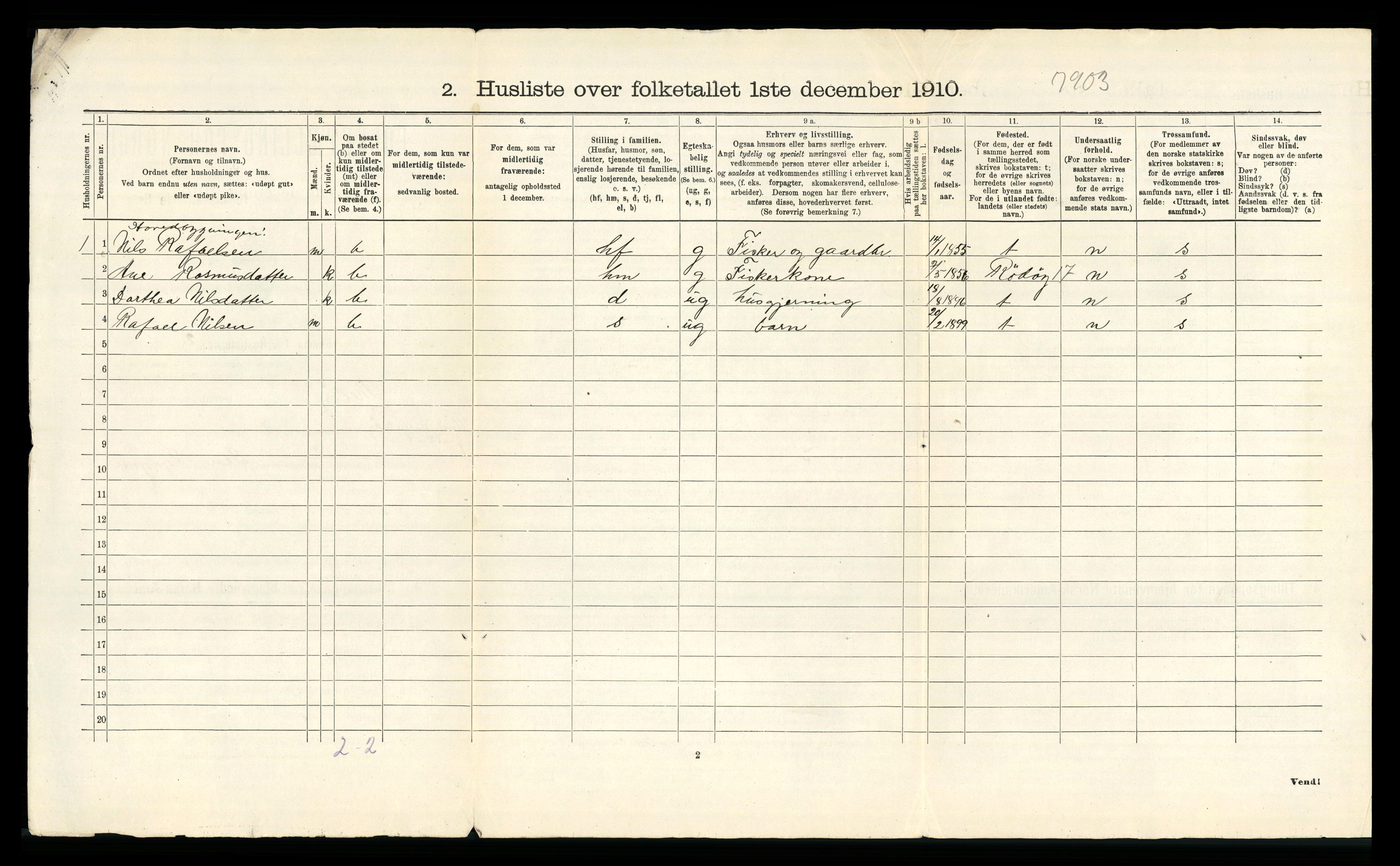 RA, 1910 census for Meløy, 1910, p. 53