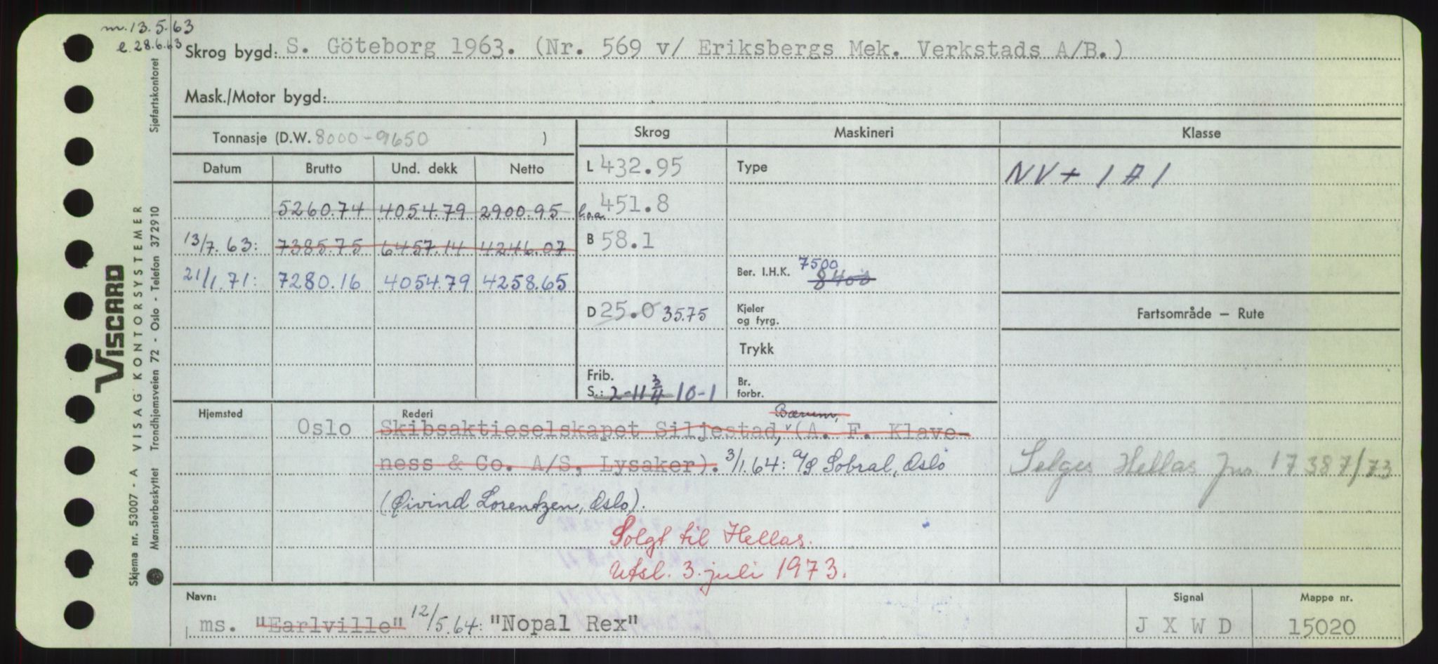 Sjøfartsdirektoratet med forløpere, Skipsmålingen, RA/S-1627/H/Hd/L0026: Fartøy, N-Norhol, p. 291