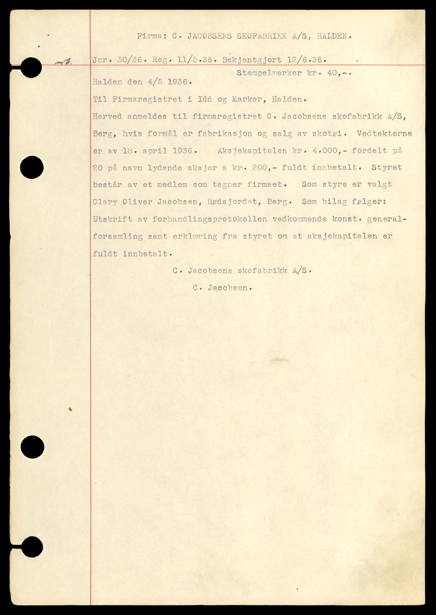 Halden tingrett, AV/SAT-A-10067/K/Kb/Kba/L0015: Aksjeselskap, J-Li, 1944-1990