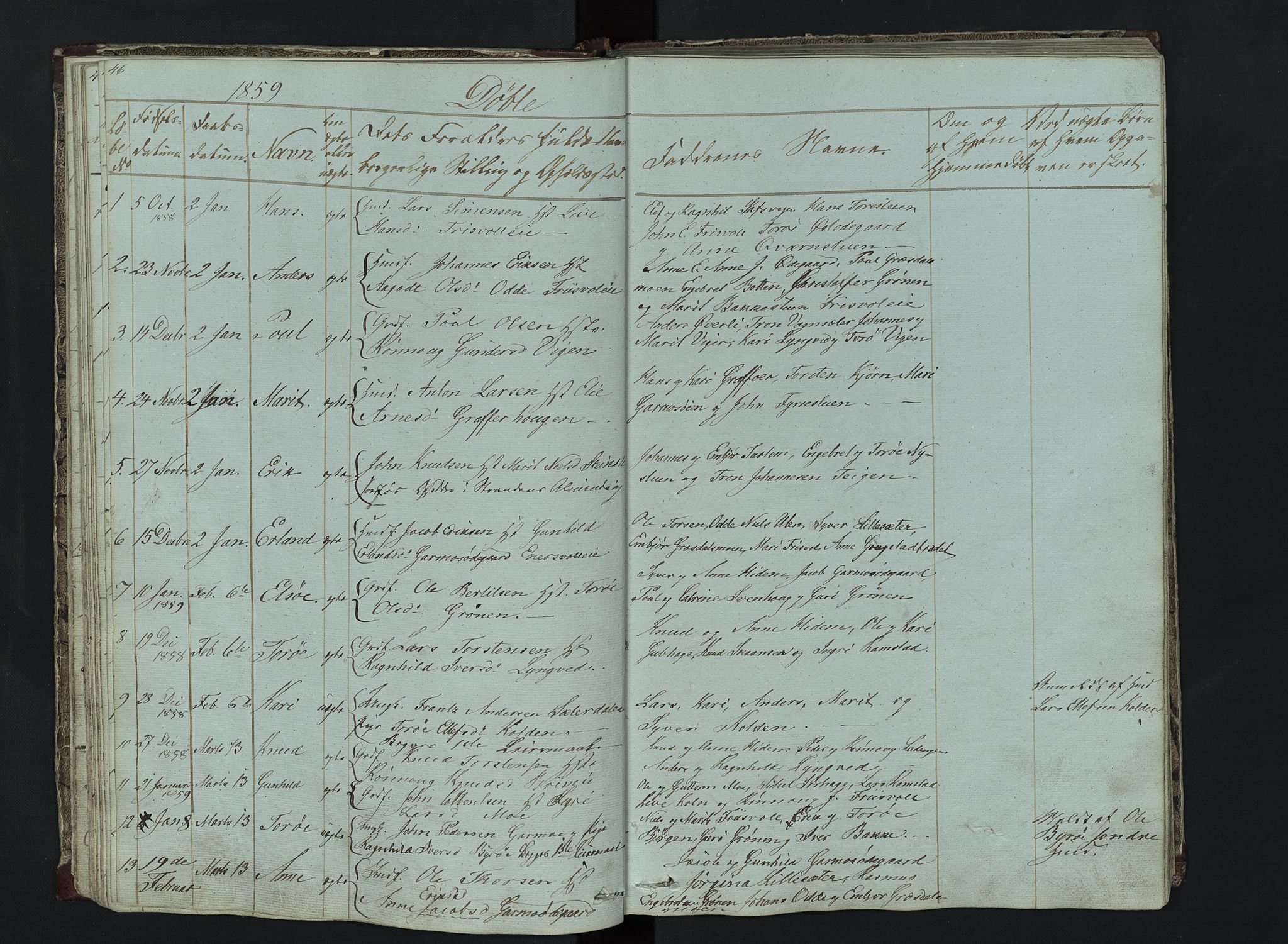 Lom prestekontor, AV/SAH-PREST-070/L/L0014: Parish register (copy) no. 14, 1845-1876, p. 46-47