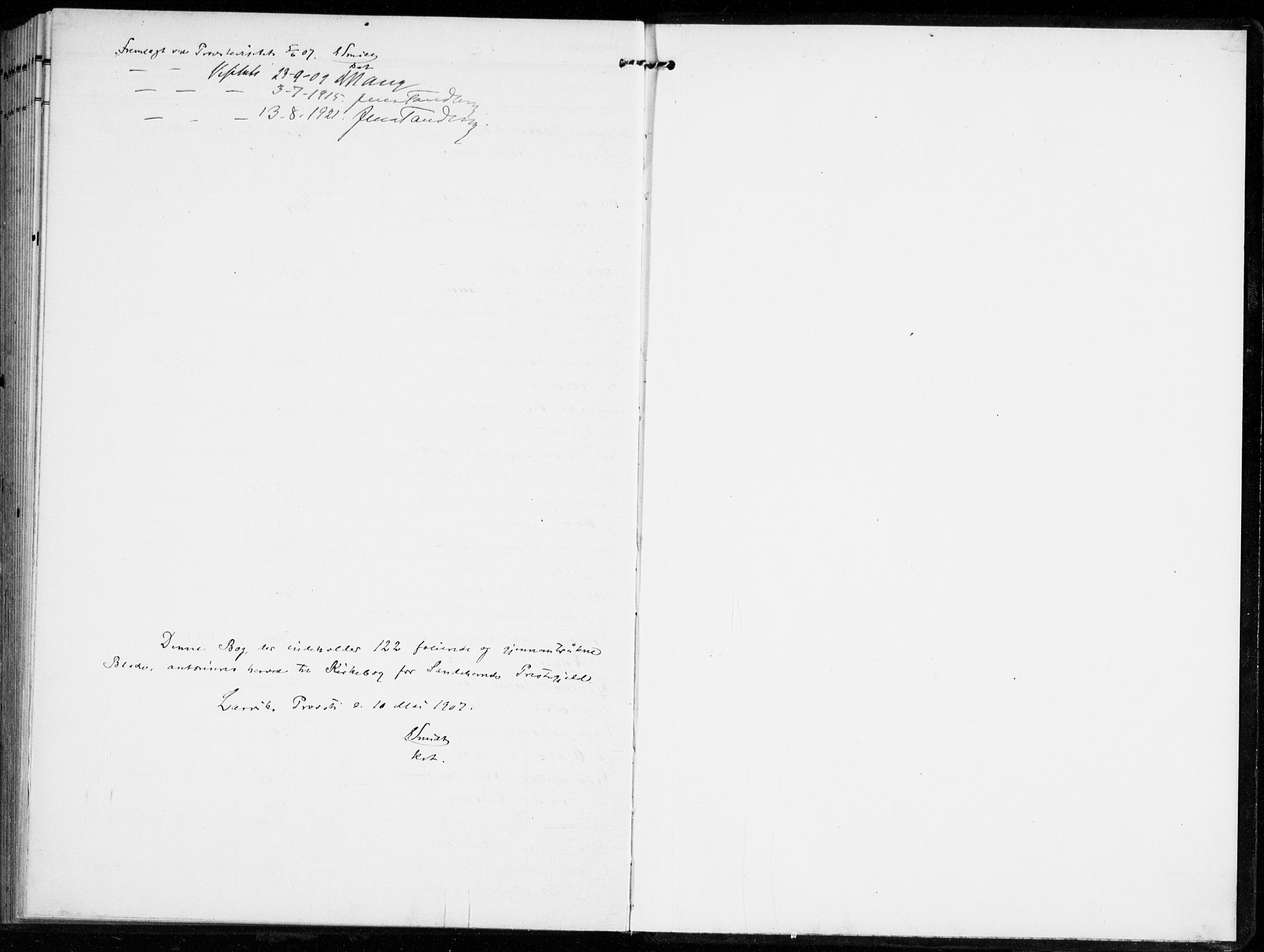 Sandar kirkebøker, SAKO/A-243/F/Fa/L0017: Parish register (official) no. 17, 1907-1917