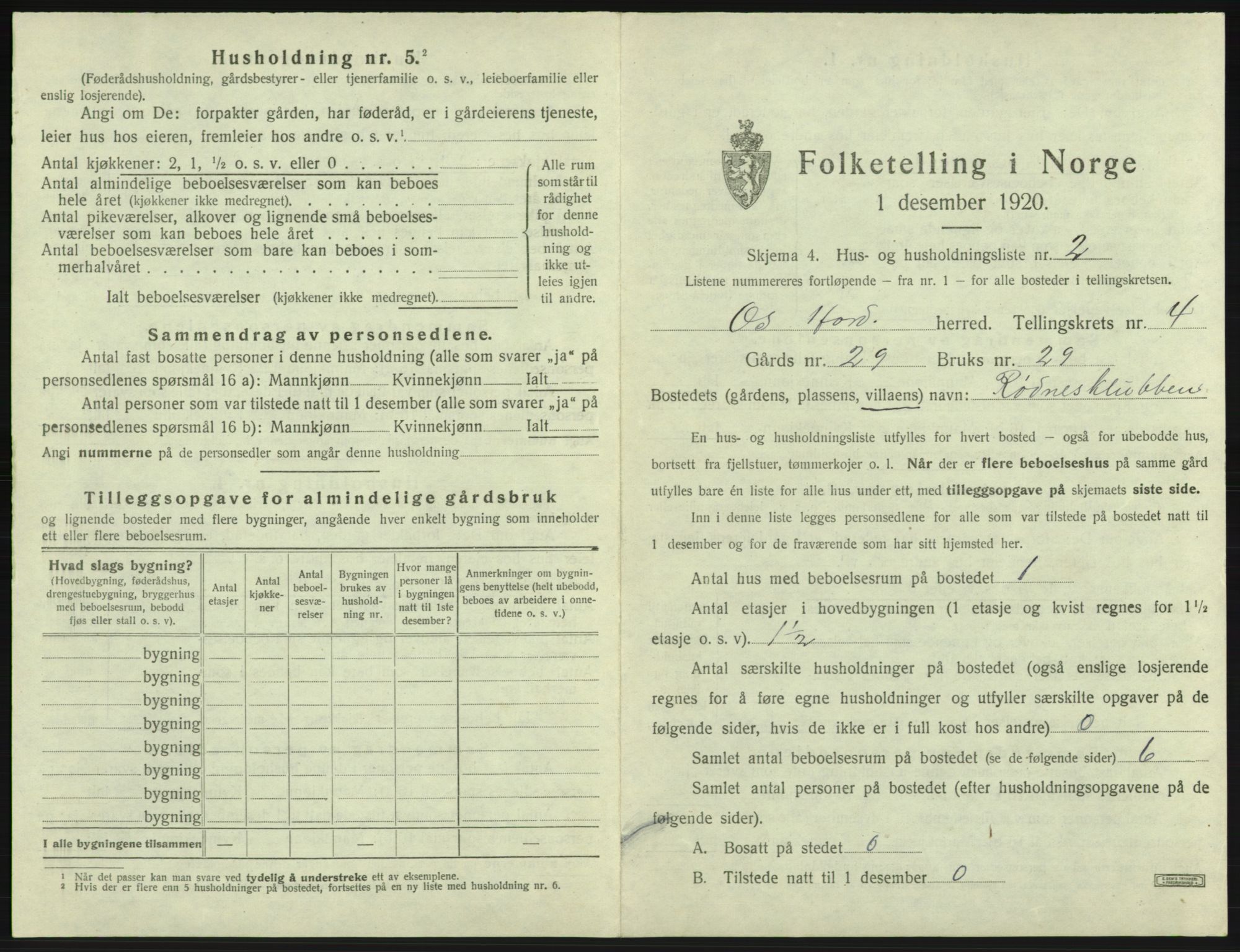 SAB, 1920 census for Os, 1920, p. 323