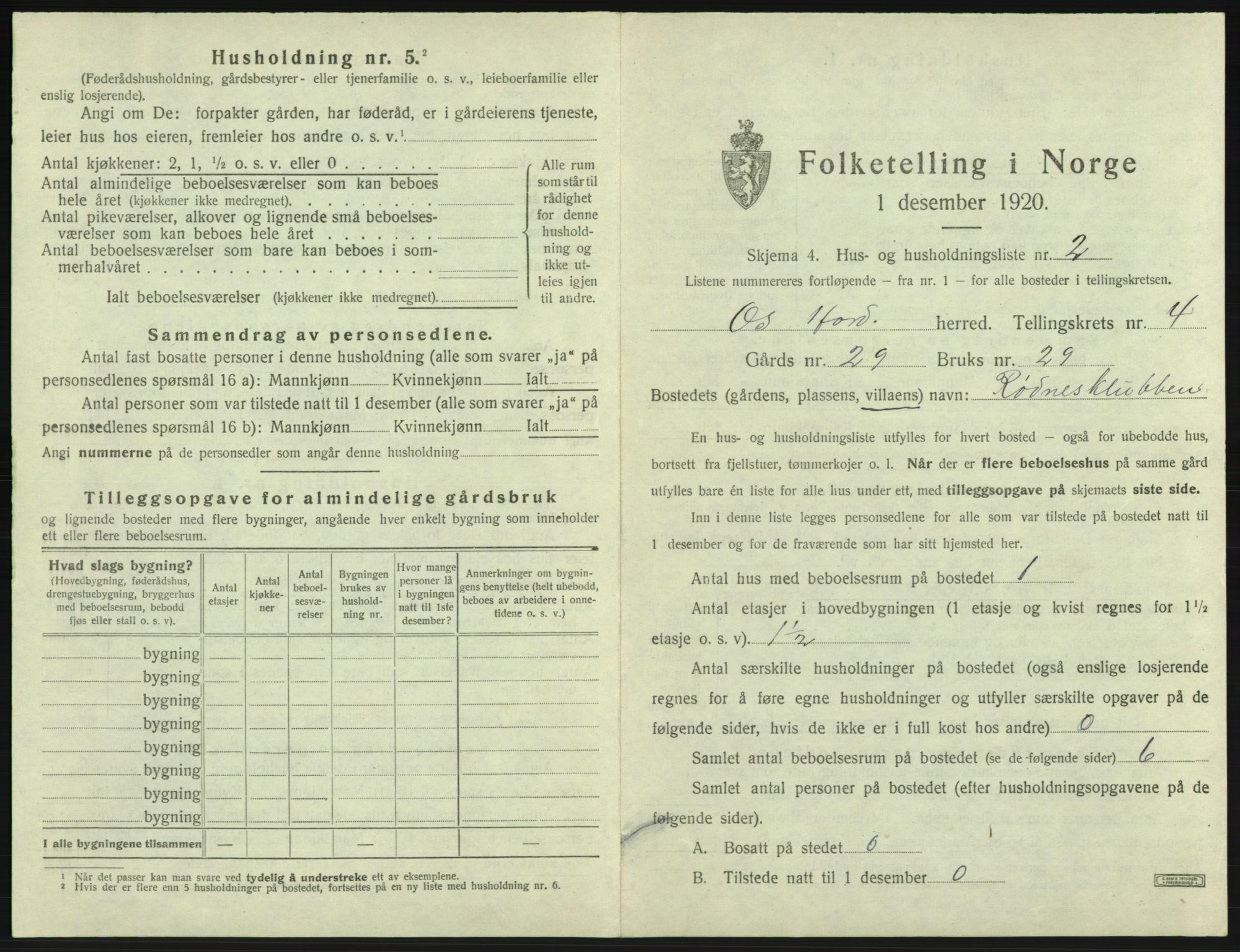 SAB, 1920 census for Os, 1920, p. 323