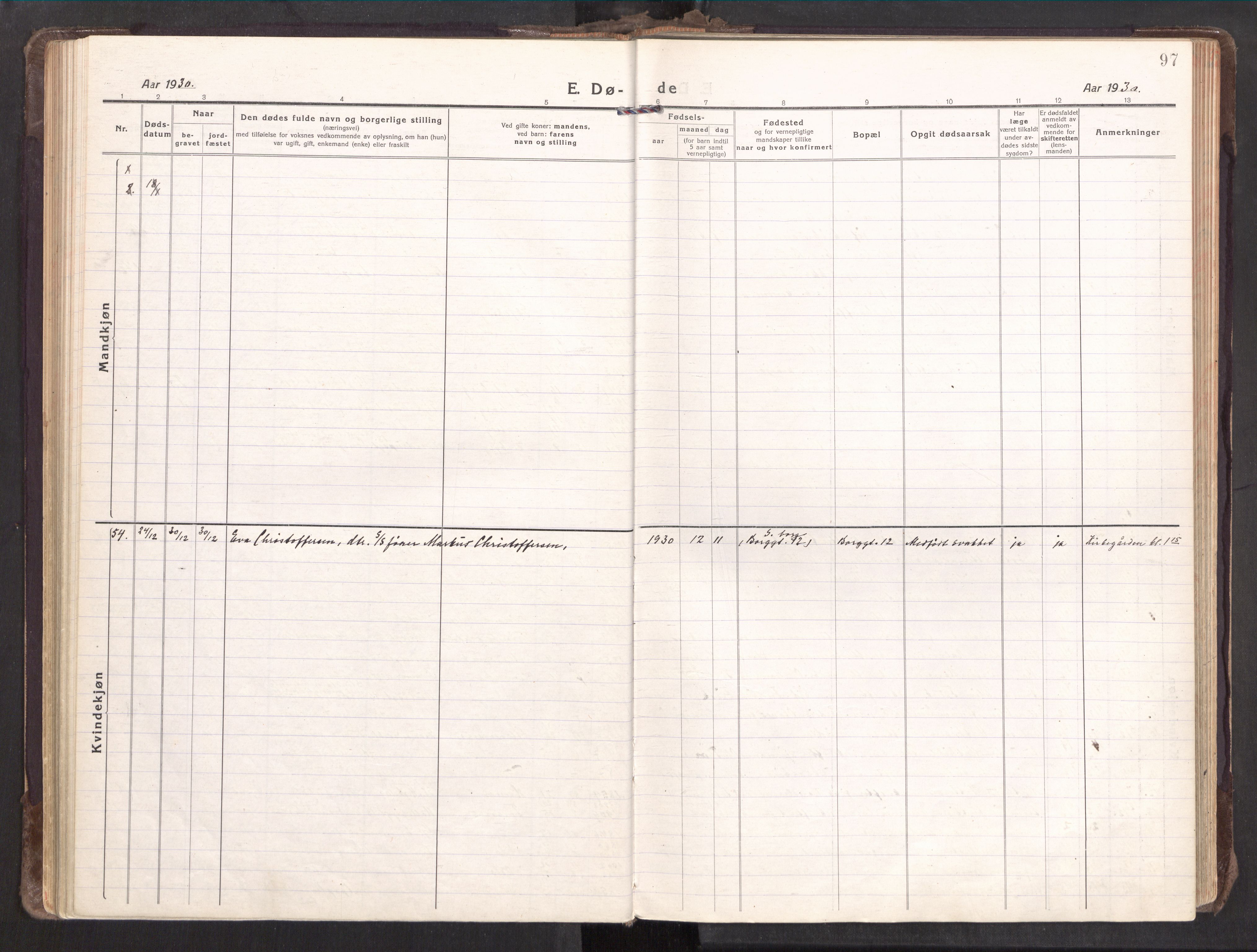 Sarpsborg prestekontor Kirkebøker, SAO/A-2006/F/Fa/L0009: Parish register (official) no. 9, 1919-1931, p. 97