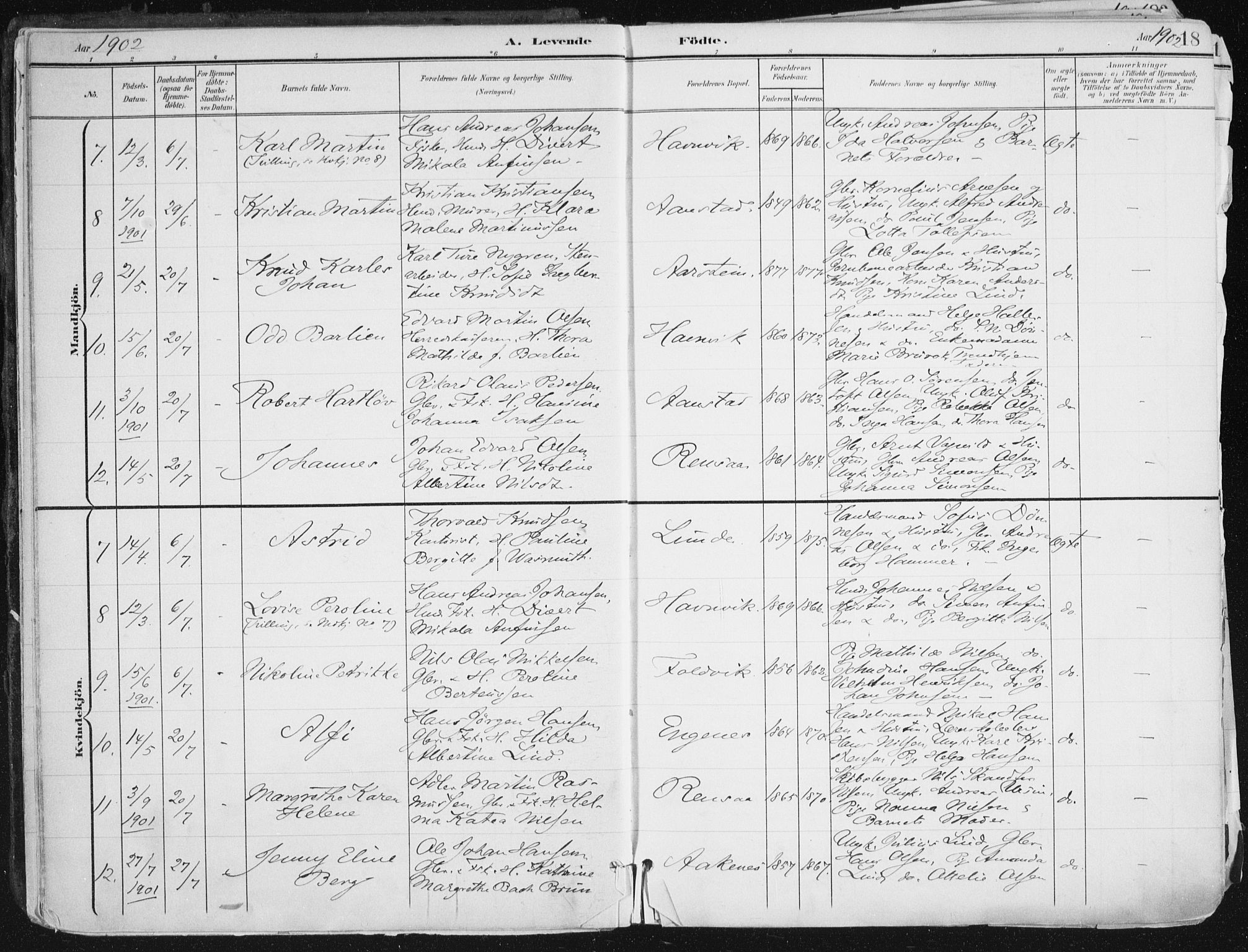 Ibestad sokneprestembete, SATØ/S-0077/H/Ha/Haa/L0017kirke: Parish register (official) no. 17, 1901-1914, p. 18