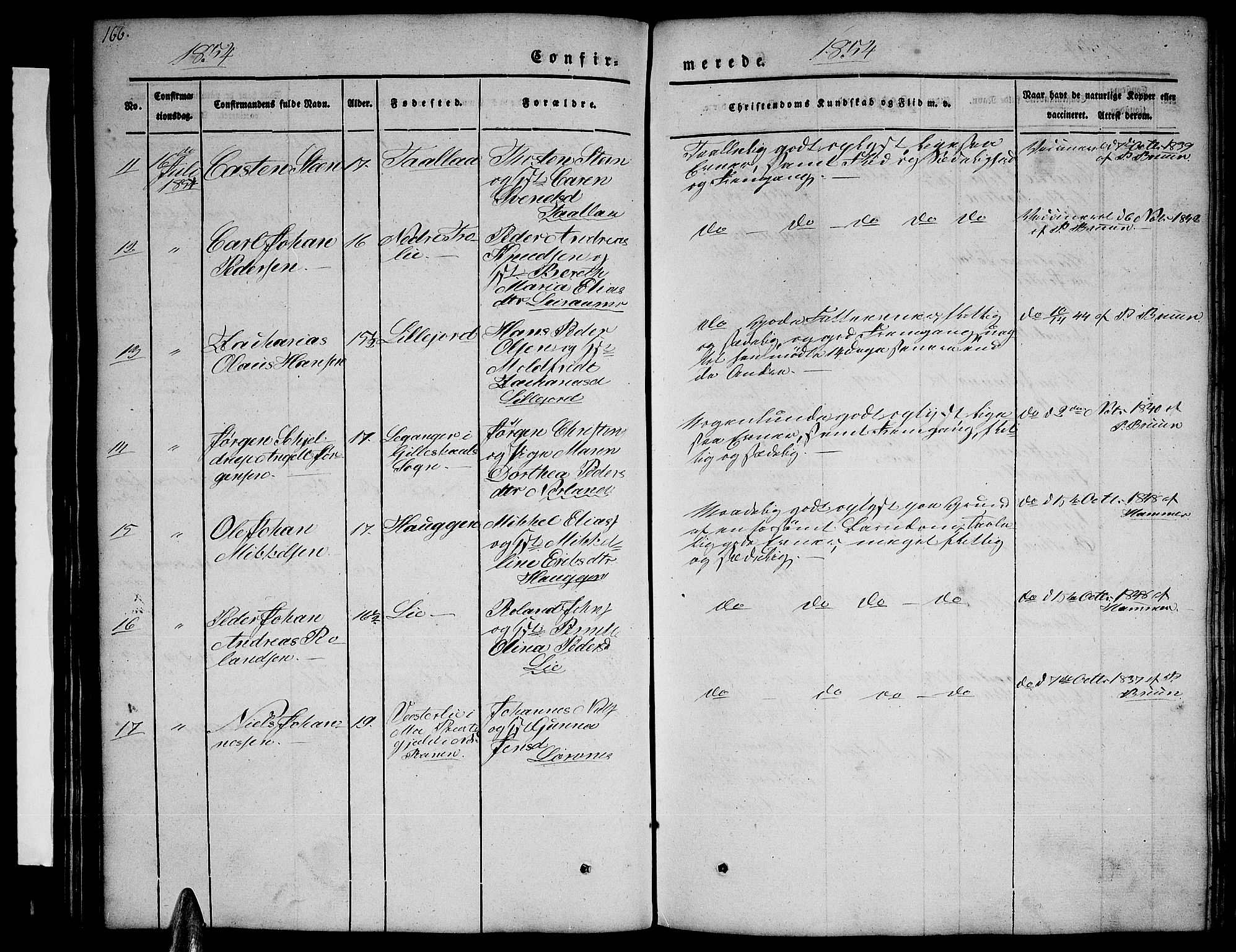 Ministerialprotokoller, klokkerbøker og fødselsregistre - Nordland, AV/SAT-A-1459/846/L0652: Parish register (copy) no. 846C02, 1841-1871, p. 166