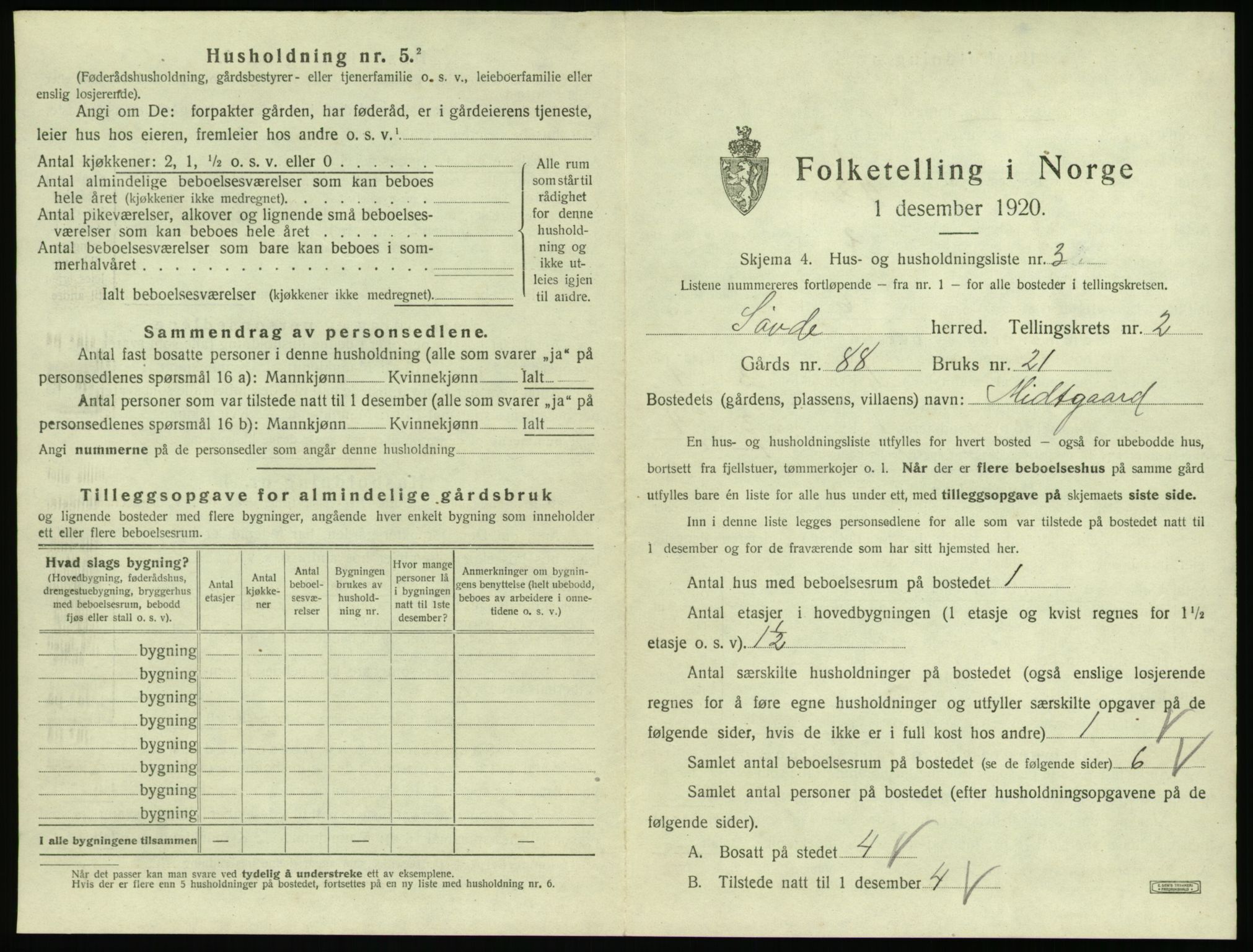 SAT, 1920 census for Syvde, 1920, p. 74