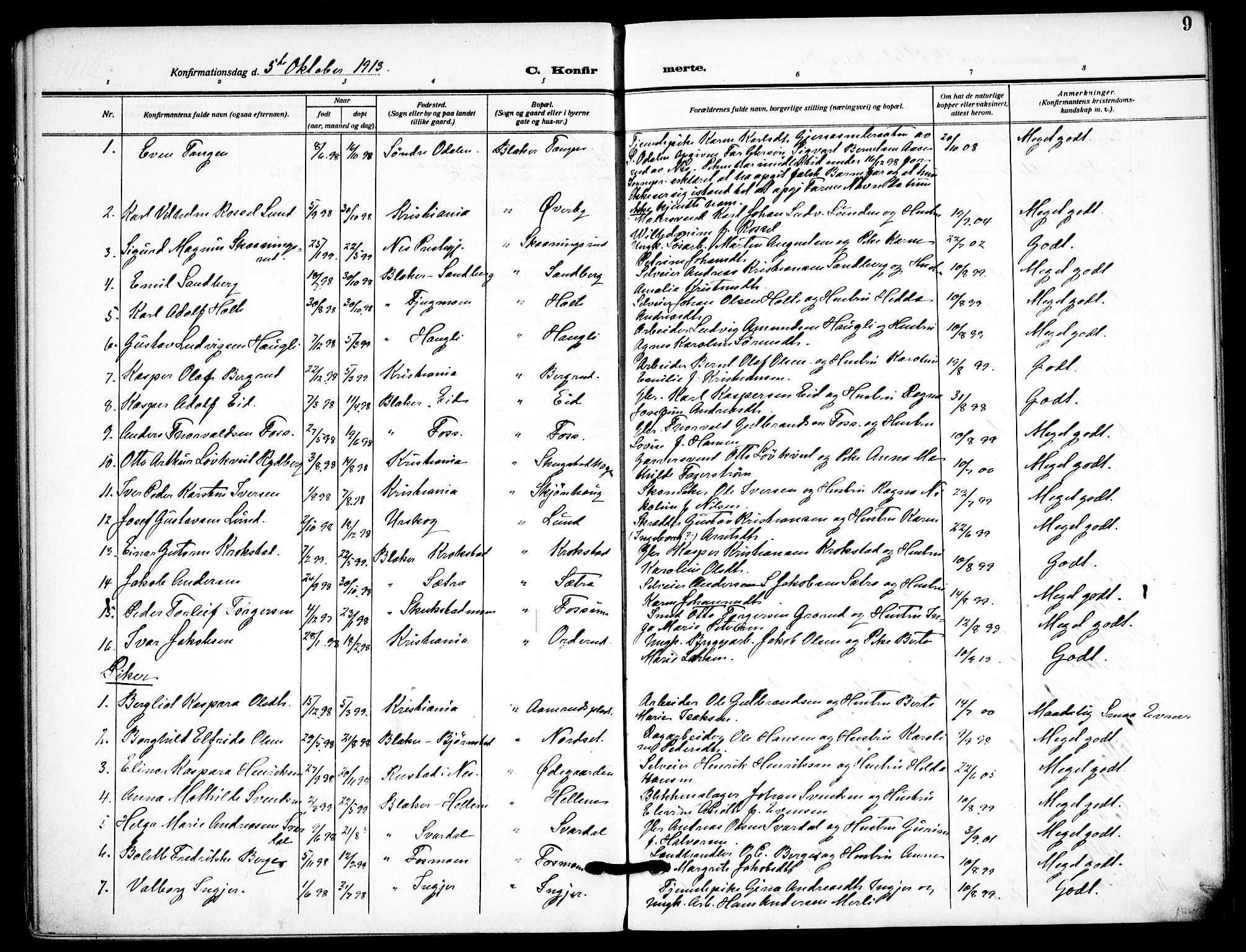 Aurskog prestekontor Kirkebøker, SAO/A-10304a/F/Fb/L0003: Parish register (official) no. II 3, 1909-1919, p. 9