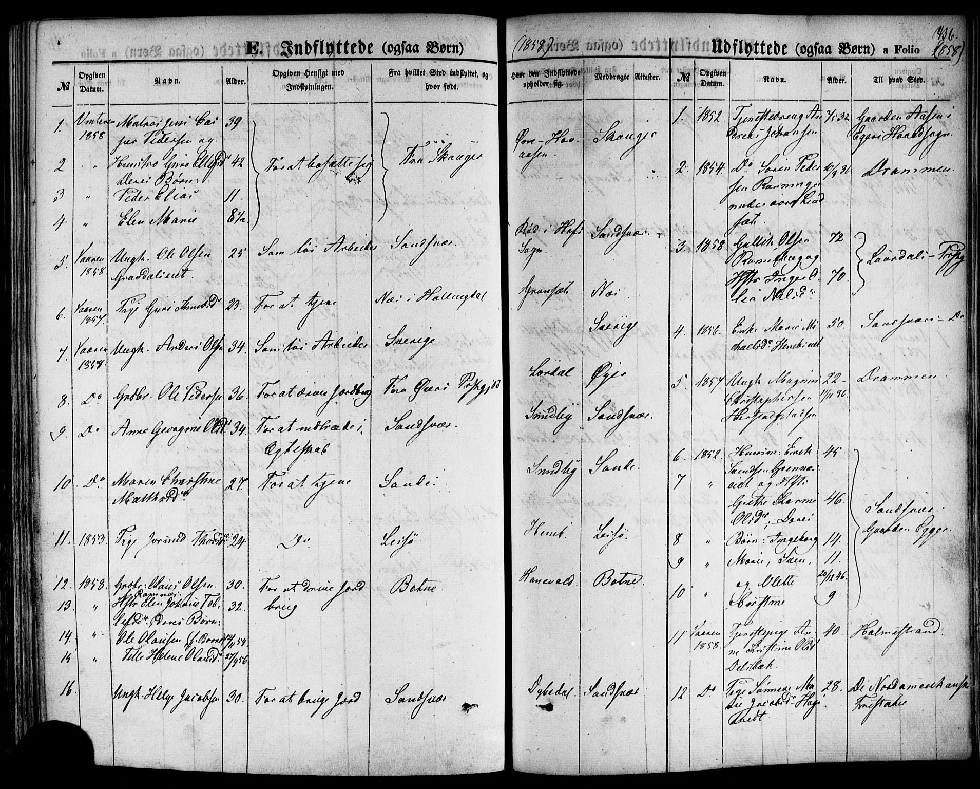 Hof kirkebøker, SAKO/A-64/F/Fa/L0006: Parish register (official) no. I 6, 1851-1877, p. 436