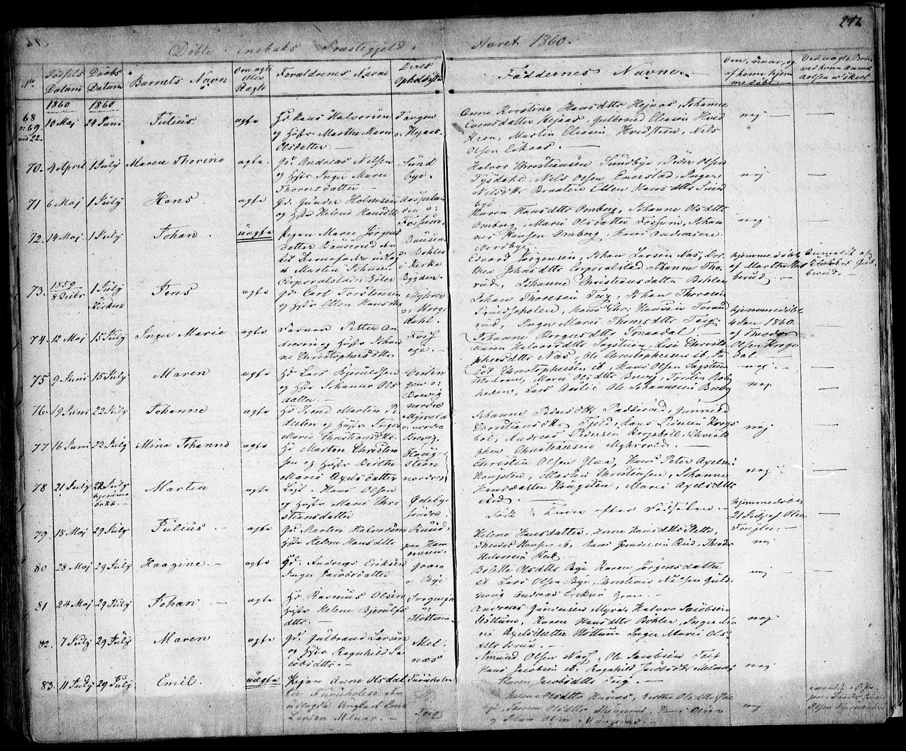 Enebakk prestekontor Kirkebøker, SAO/A-10171c/F/Fa/L0009: Parish register (official) no. I 9, 1832-1861, p. 277