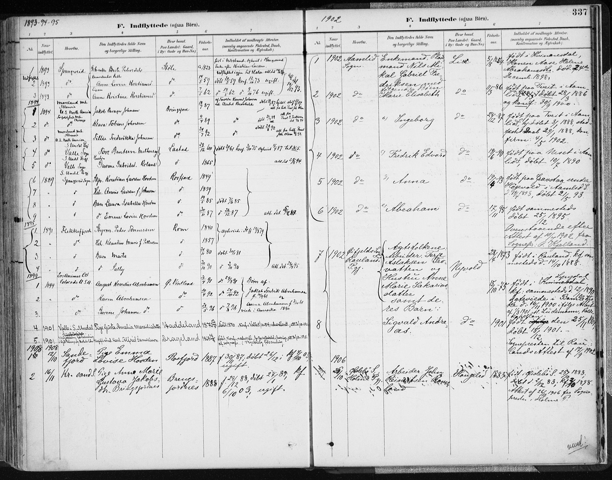 Lyngdal sokneprestkontor, AV/SAK-1111-0029/F/Fa/Fac/L0012: Parish register (official) no. A 12, 1894-1918, p. 337