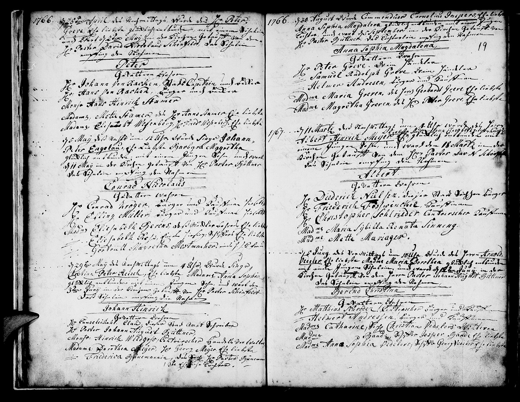 Mariakirken Sokneprestembete, SAB/A-76901/H/Haa/L0001: Parish register (official) no. A 1, 1740-1784, p. 19