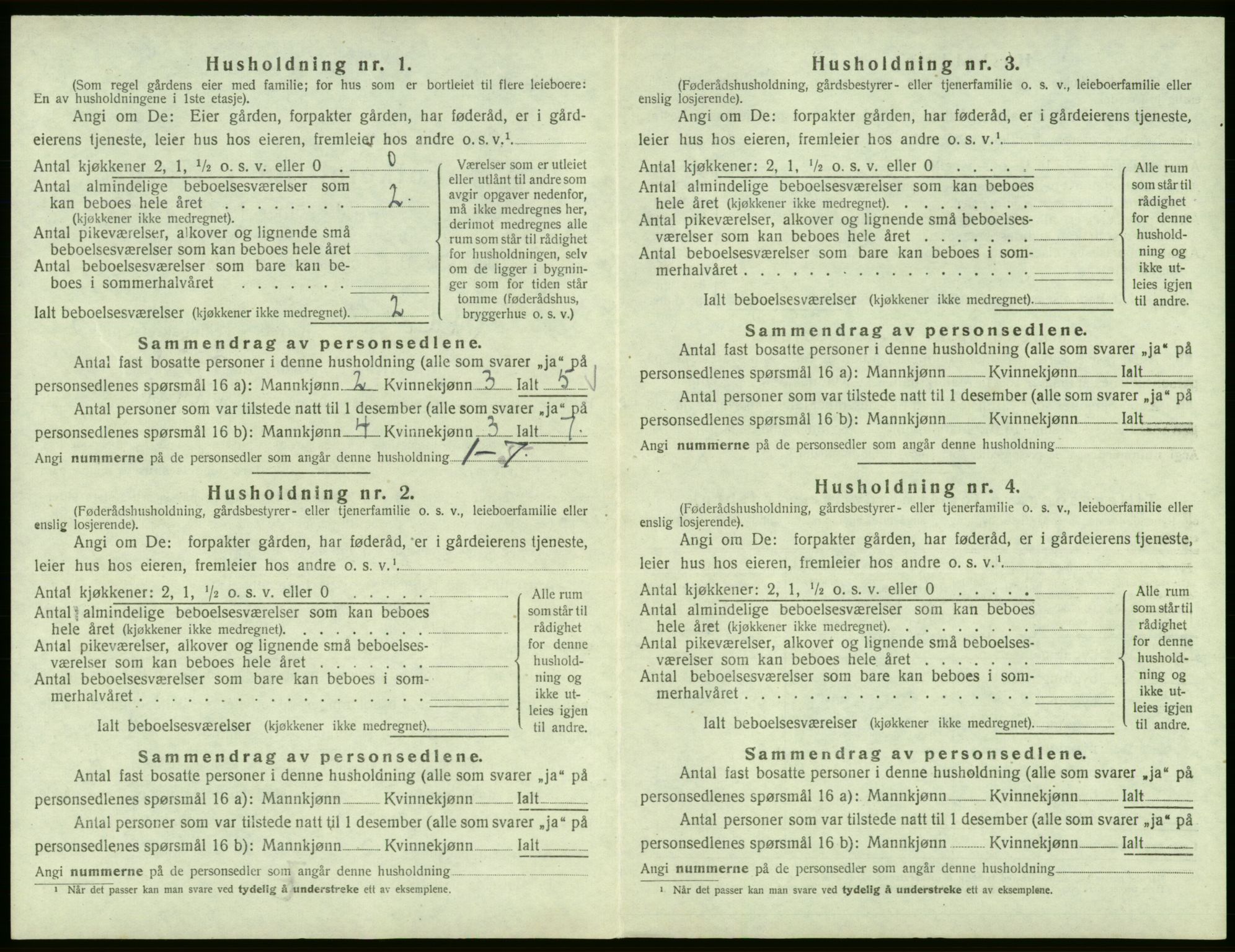 SAB, 1920 census for Odda, 1920, p. 226