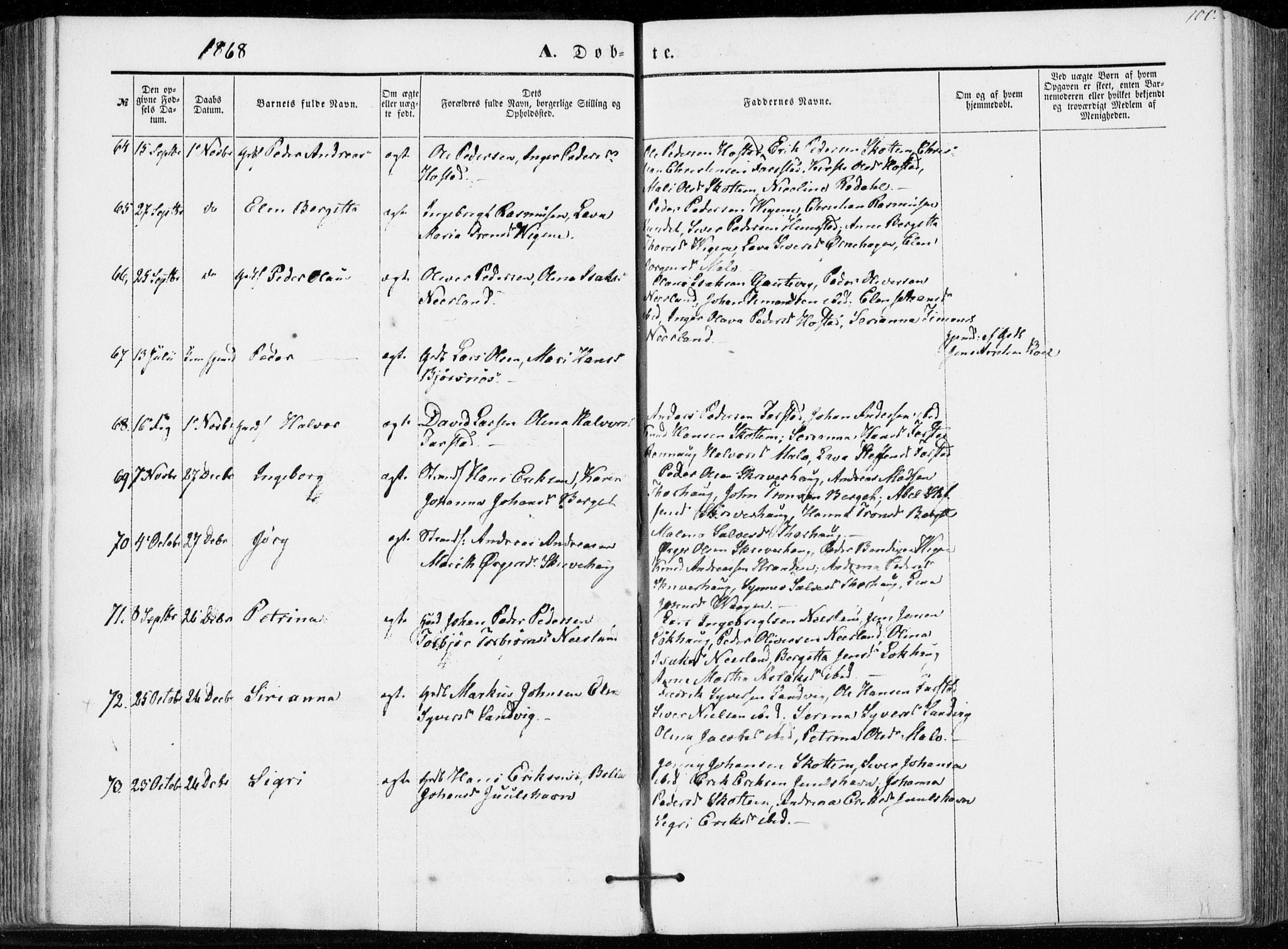 Ministerialprotokoller, klokkerbøker og fødselsregistre - Møre og Romsdal, AV/SAT-A-1454/566/L0767: Parish register (official) no. 566A06, 1852-1868, p. 100