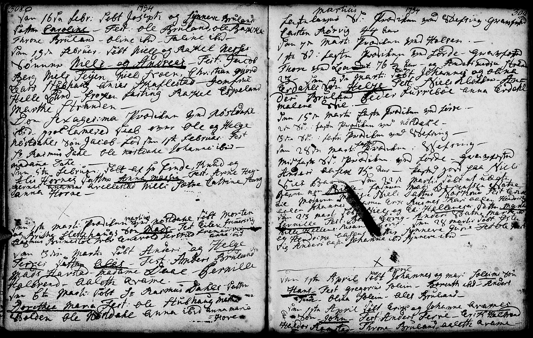 Førde sokneprestembete, AV/SAB-A-79901/H/Haa/Haaa/L0004: Parish register (official) no. A 4, 1781-1803, p. 308-309