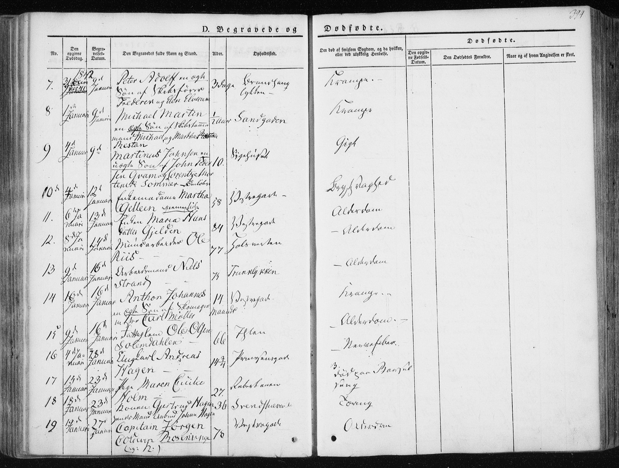 Ministerialprotokoller, klokkerbøker og fødselsregistre - Sør-Trøndelag, SAT/A-1456/601/L0049: Parish register (official) no. 601A17, 1839-1847, p. 394