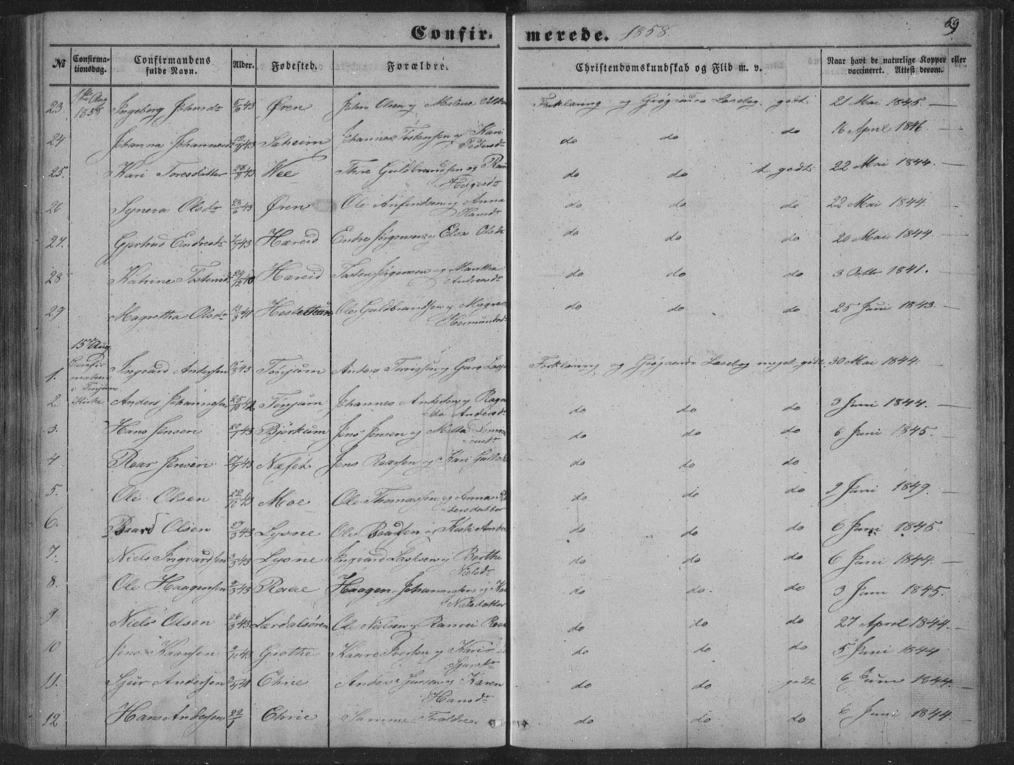 Lærdal sokneprestembete, SAB/A-81201: Parish register (official) no. A 13, 1847-1864, p. 69