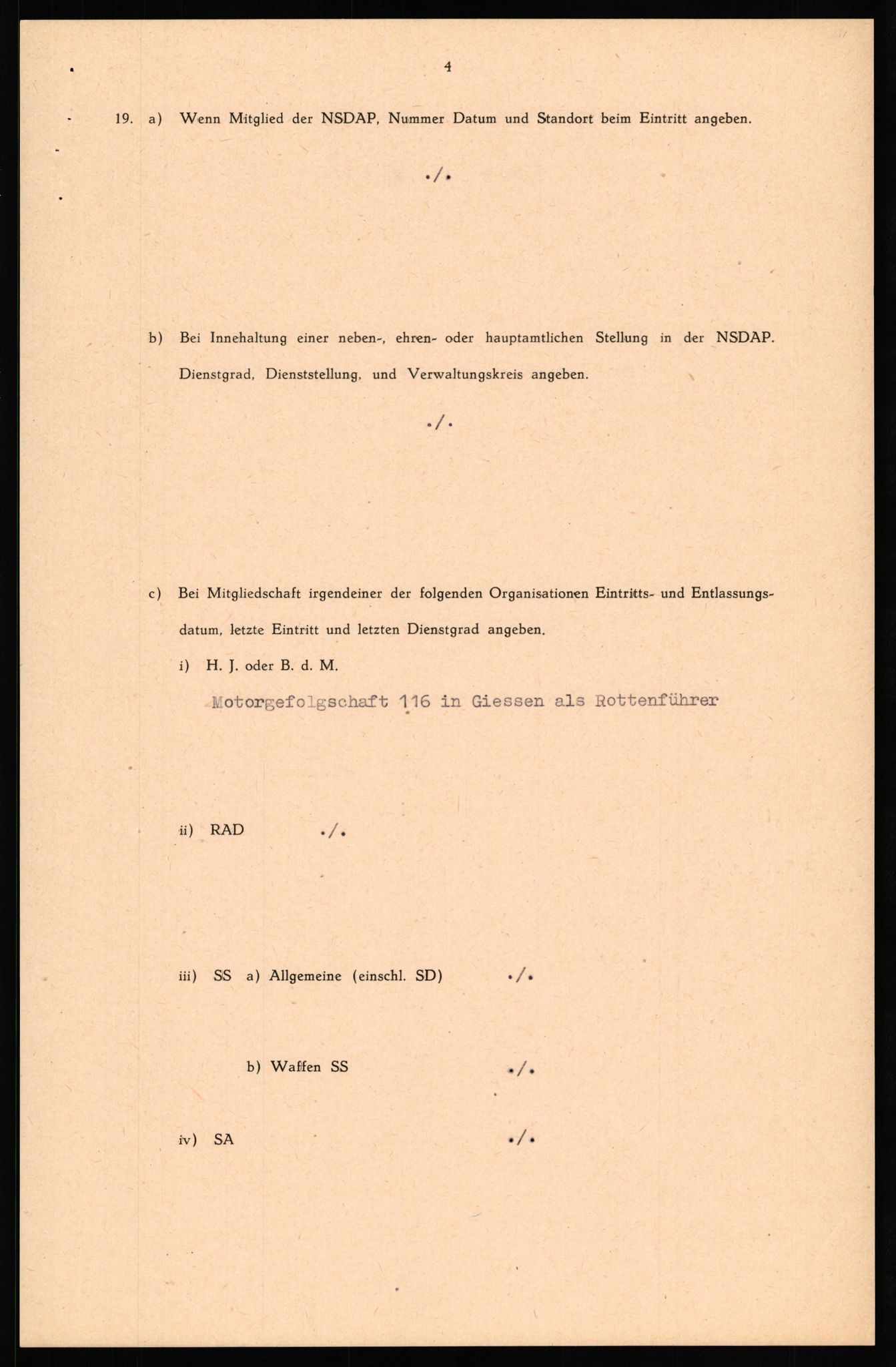 Forsvaret, Forsvarets overkommando II, RA/RAFA-3915/D/Db/L0037: CI Questionaires. Tyske okkupasjonsstyrker i Norge. Tyskere., 1945-1946, p. 356