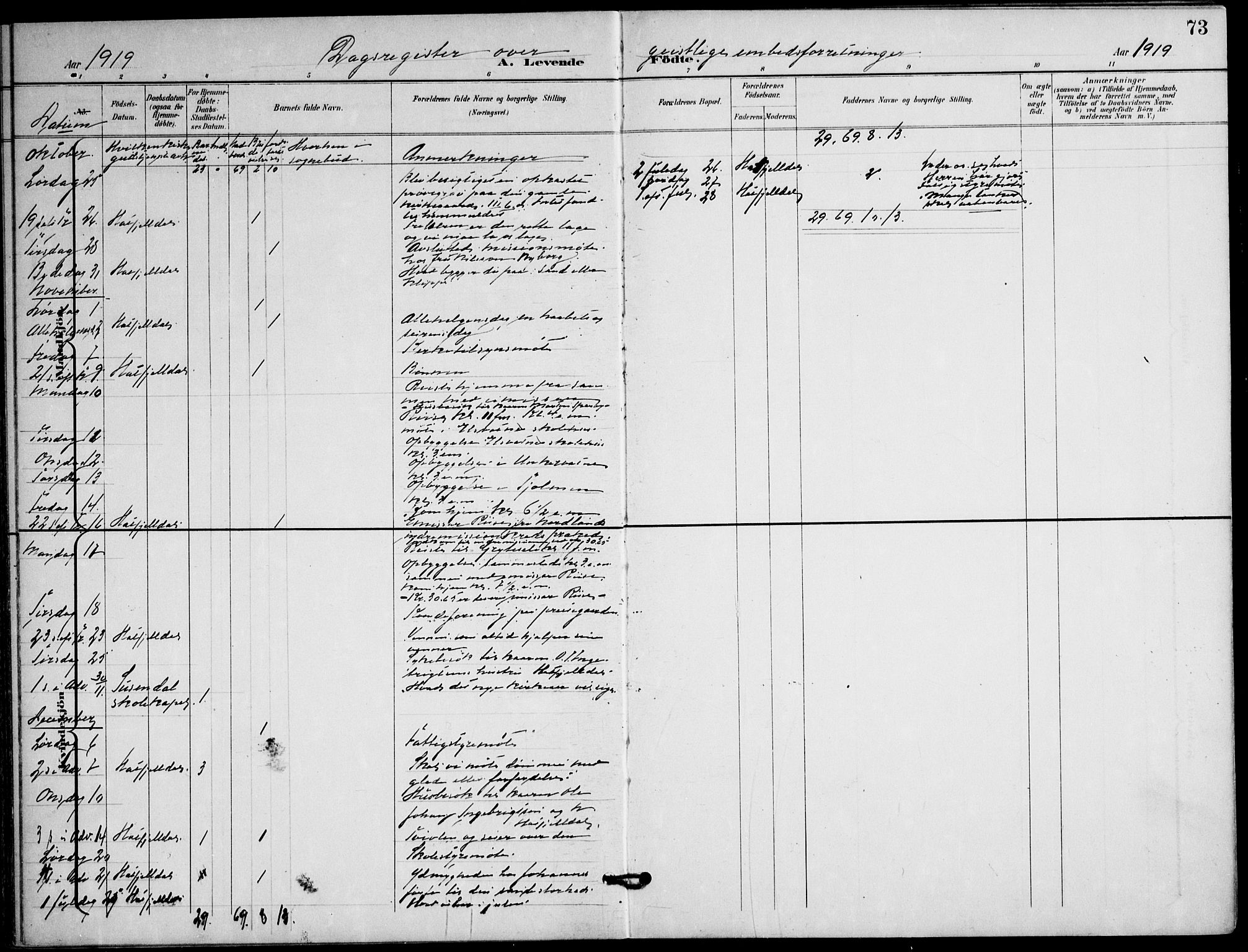 Ministerialprotokoller, klokkerbøker og fødselsregistre - Nordland, SAT/A-1459/823/L0326: Parish register (official) no. 823A03, 1899-1919, p. 73