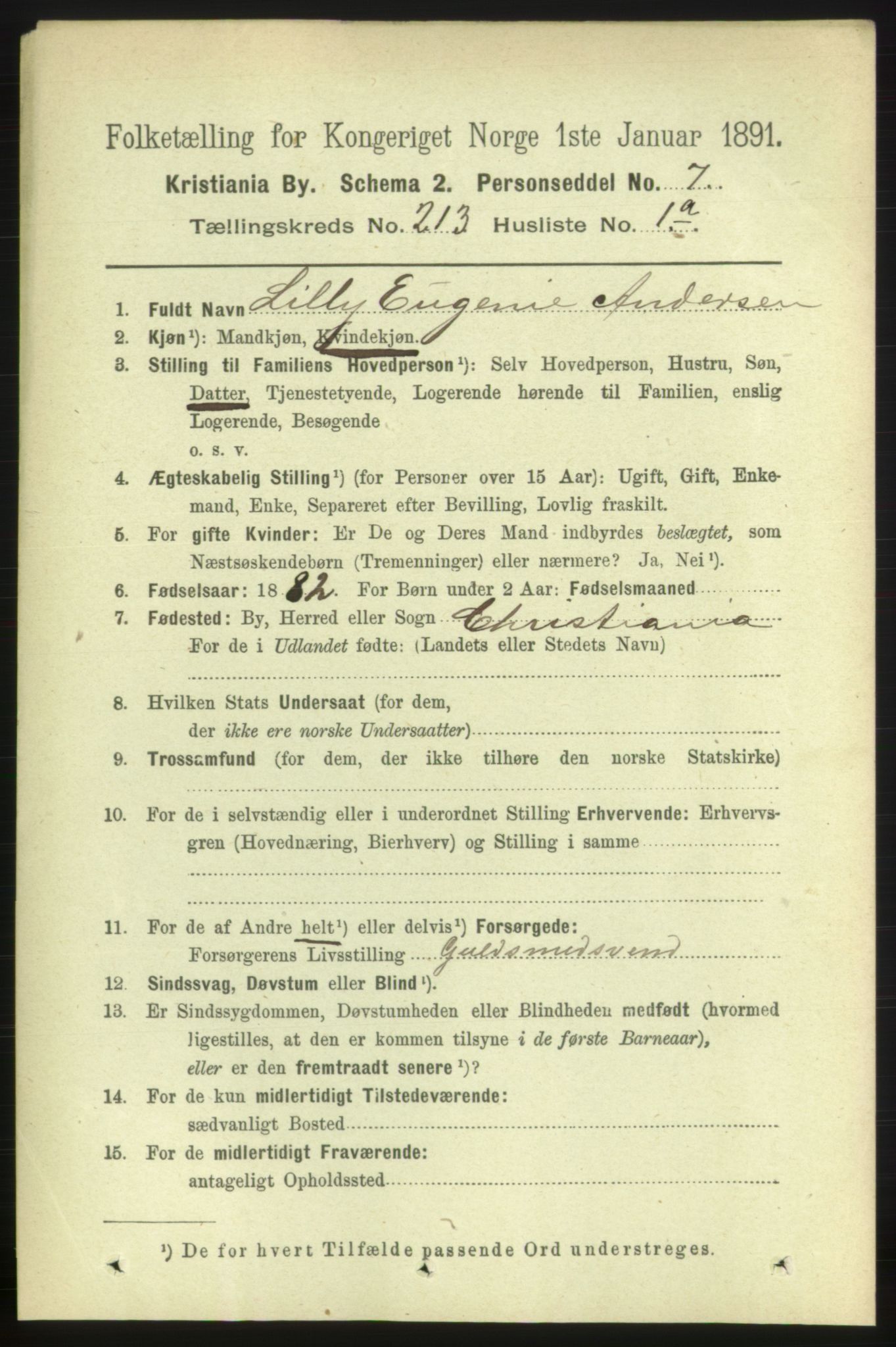 RA, 1891 census for 0301 Kristiania, 1891, p. 126976