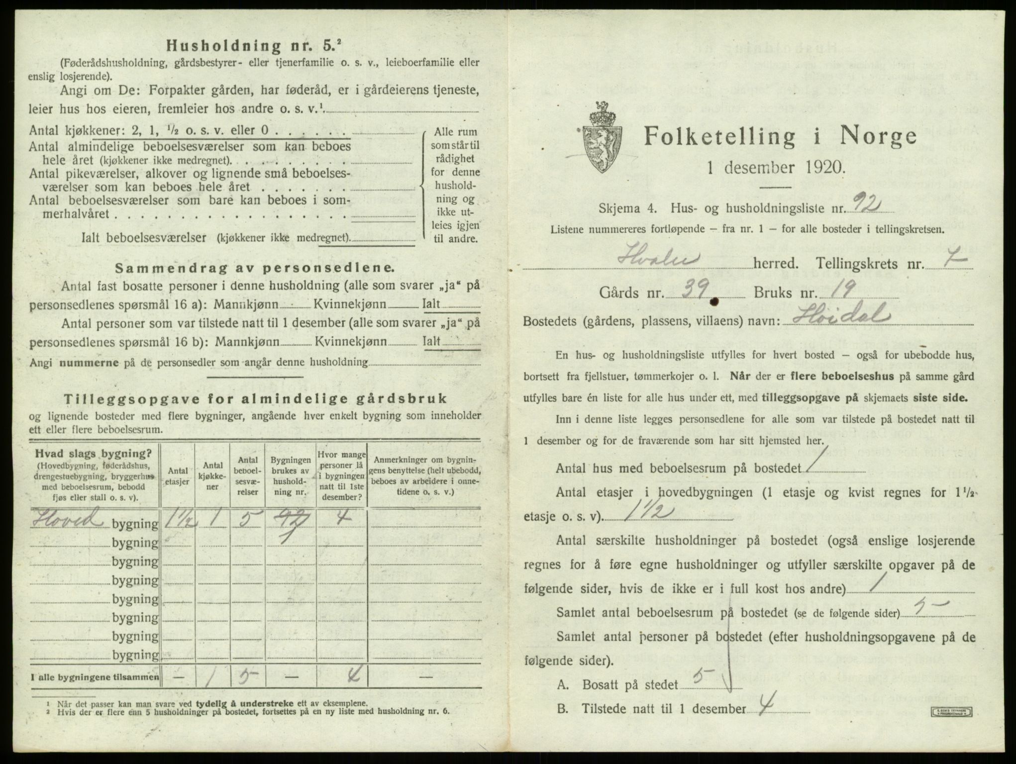 SAO, 1920 census for Hvaler, 1920, p. 1300