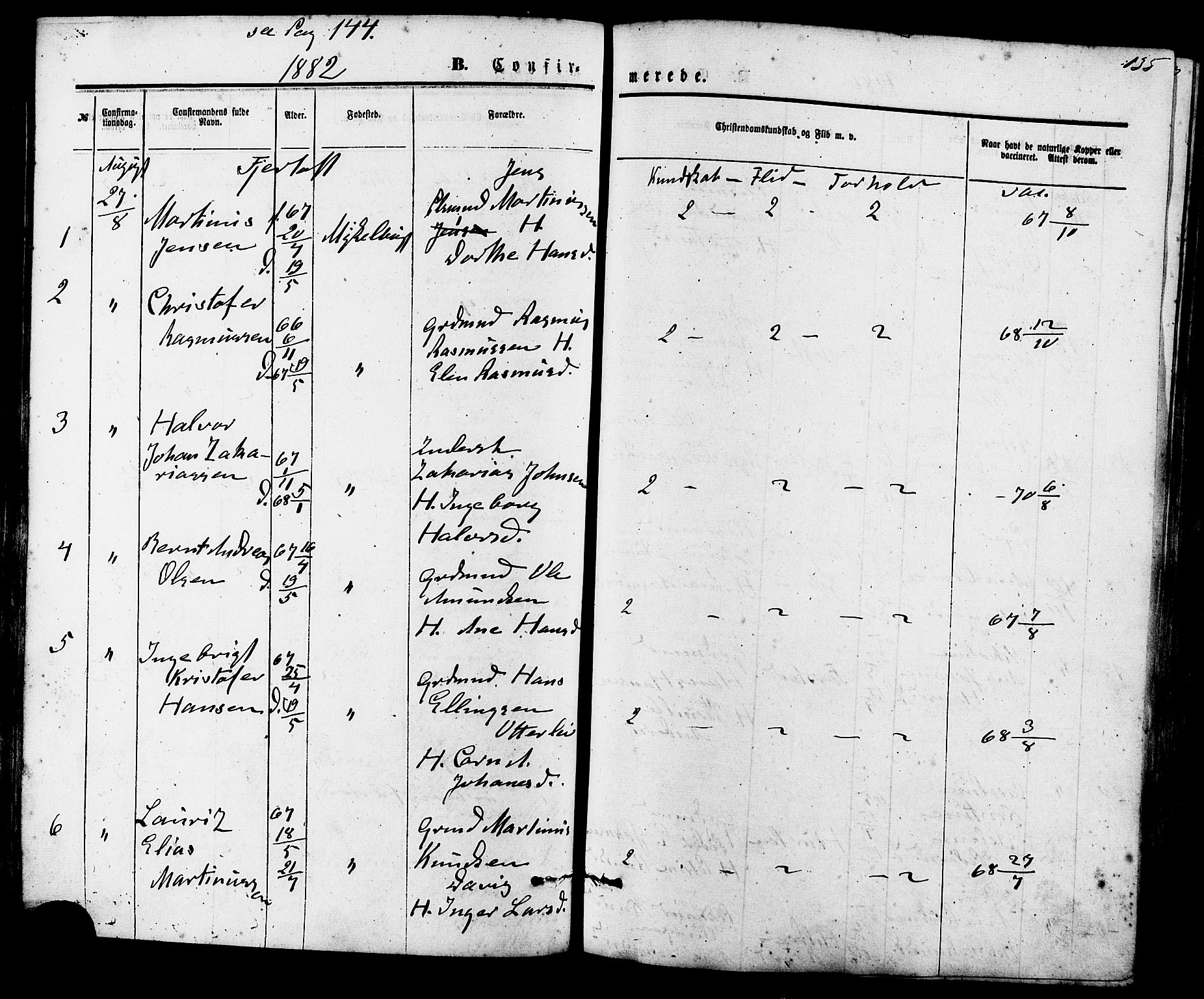 Ministerialprotokoller, klokkerbøker og fødselsregistre - Møre og Romsdal, AV/SAT-A-1454/536/L0500: Parish register (official) no. 536A09, 1876-1889, p. 135