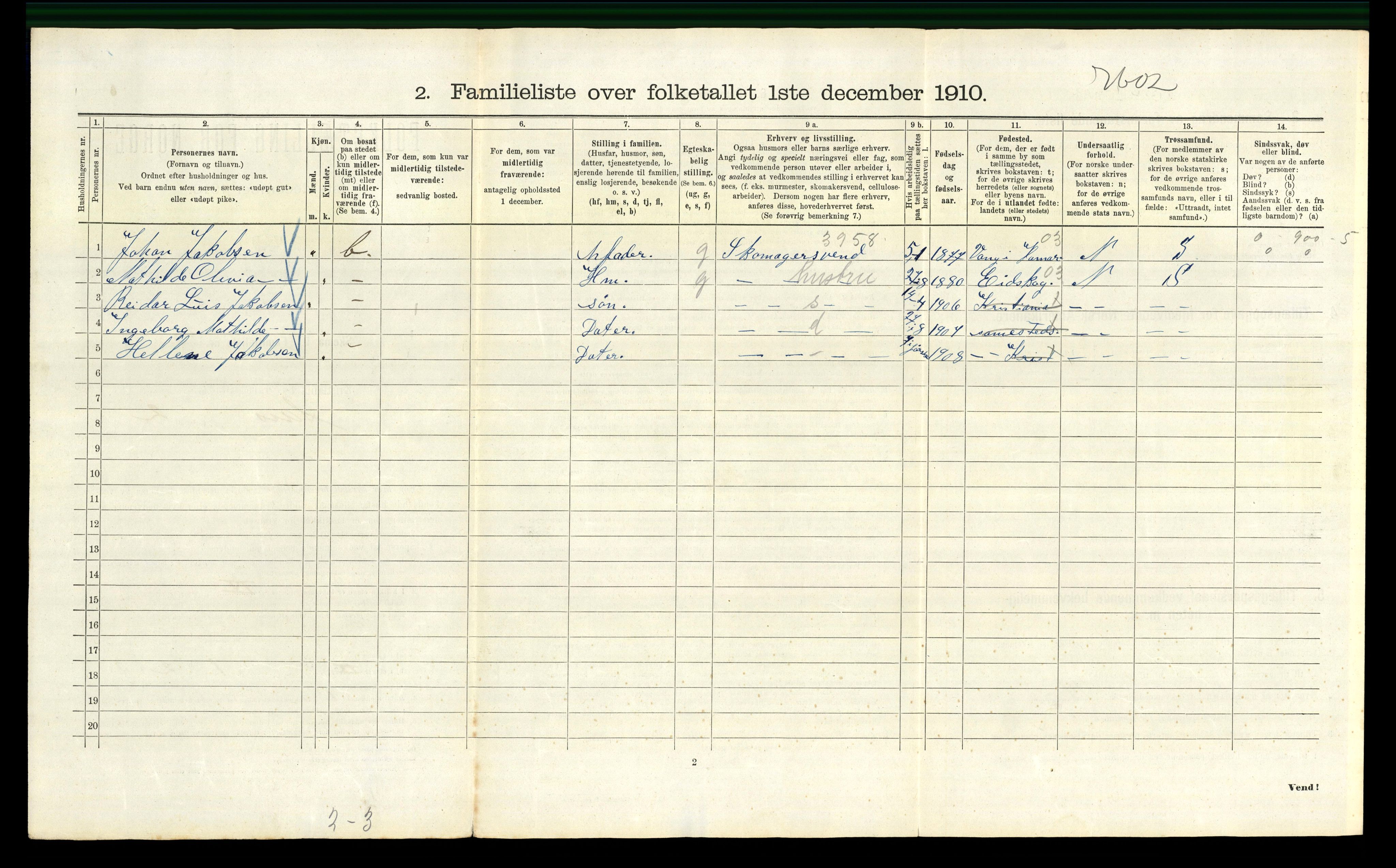 RA, 1910 census for Kristiania, 1910, p. 85282