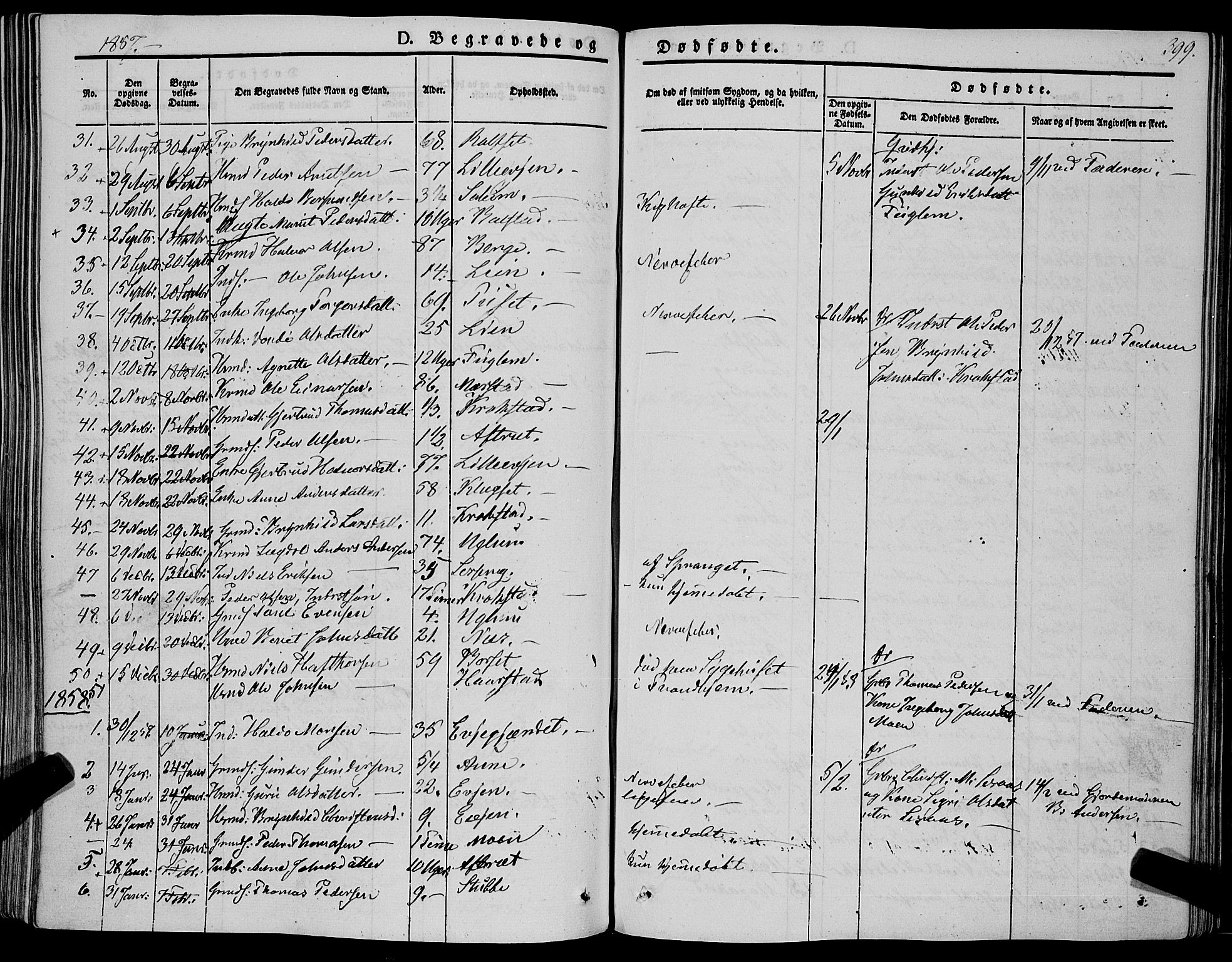 Ministerialprotokoller, klokkerbøker og fødselsregistre - Sør-Trøndelag, SAT/A-1456/695/L1145: Parish register (official) no. 695A06 /1, 1843-1859, p. 399