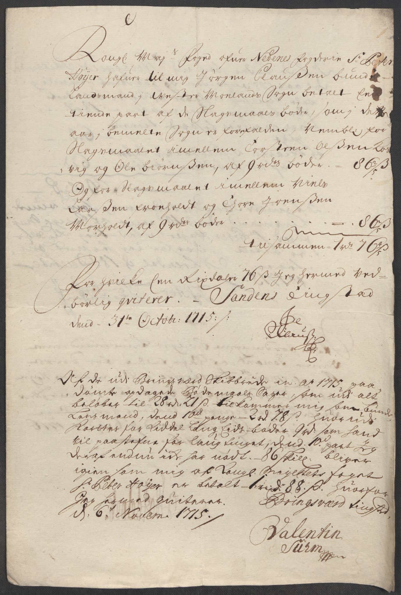 Rentekammeret inntil 1814, Reviderte regnskaper, Fogderegnskap, AV/RA-EA-4092/R39/L2323: Fogderegnskap Nedenes, 1715, p. 288