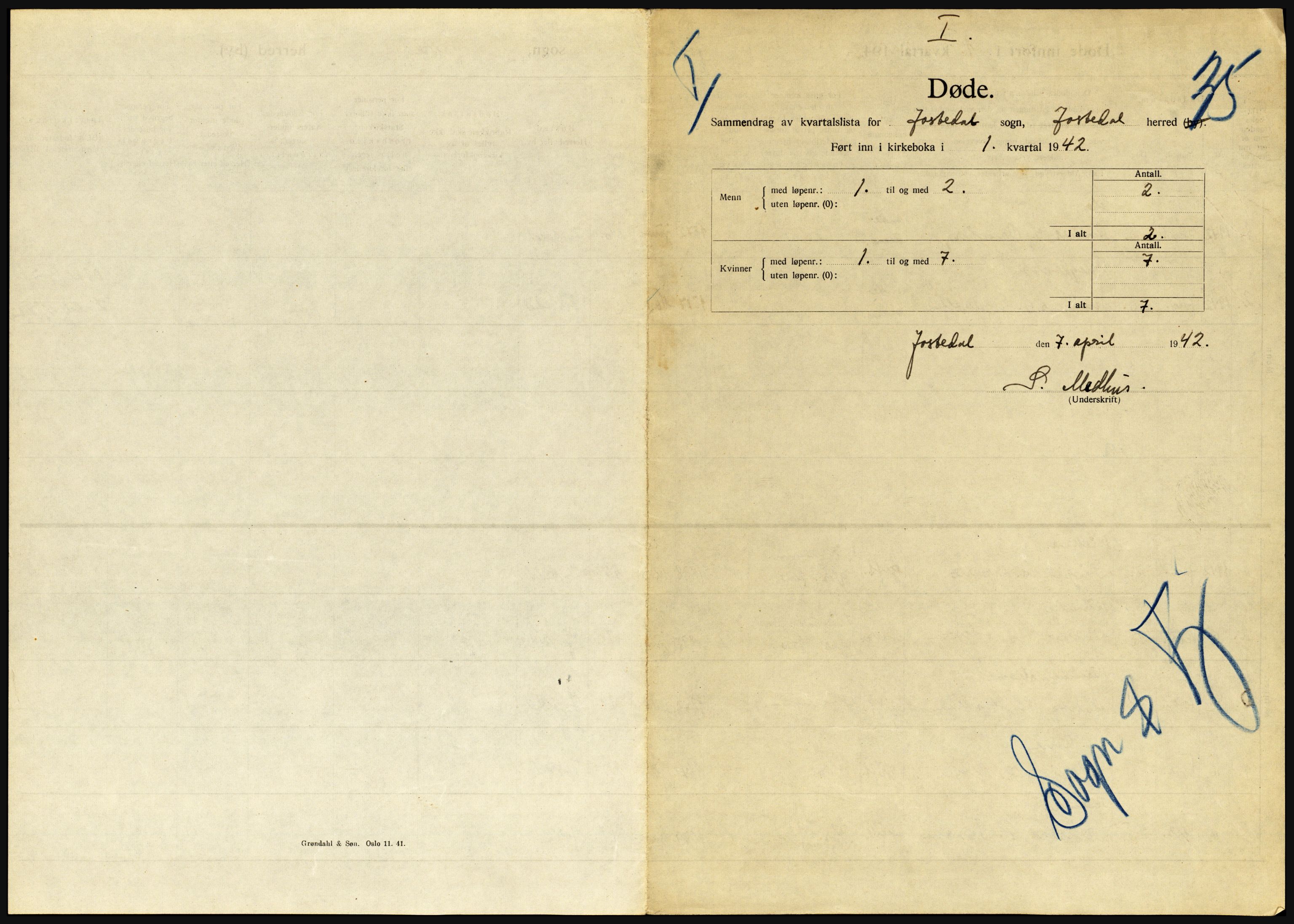 Statistisk sentralbyrå, Sosiodemografiske emner, Befolkning, AV/RA-S-2228/D/Df/Dfe/Dfeb/L0032: Sogn og Fjordane, 1942, p. 233