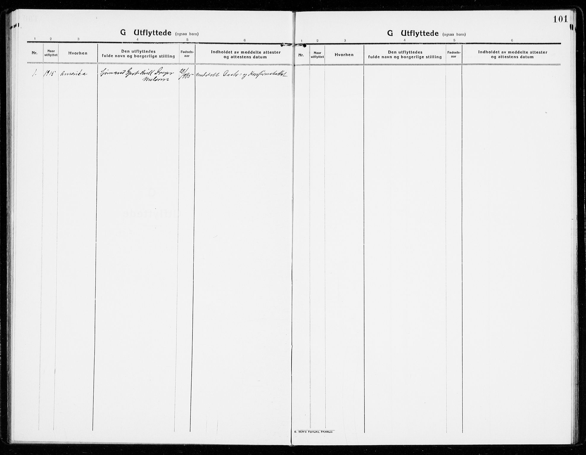 Sandar kirkebøker, SAKO/A-243/F/Fa/L0020: Parish register (official) no. 20, 1915-1919, p. 101