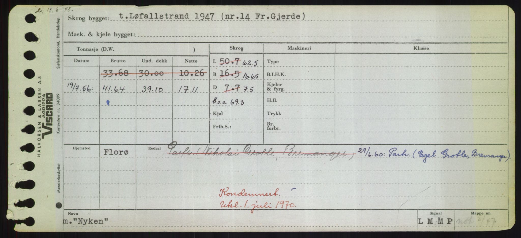 Sjøfartsdirektoratet med forløpere, Skipsmålingen, RA/S-1627/H/Hd/L0027: Fartøy, Norhop-Nør, p. 461