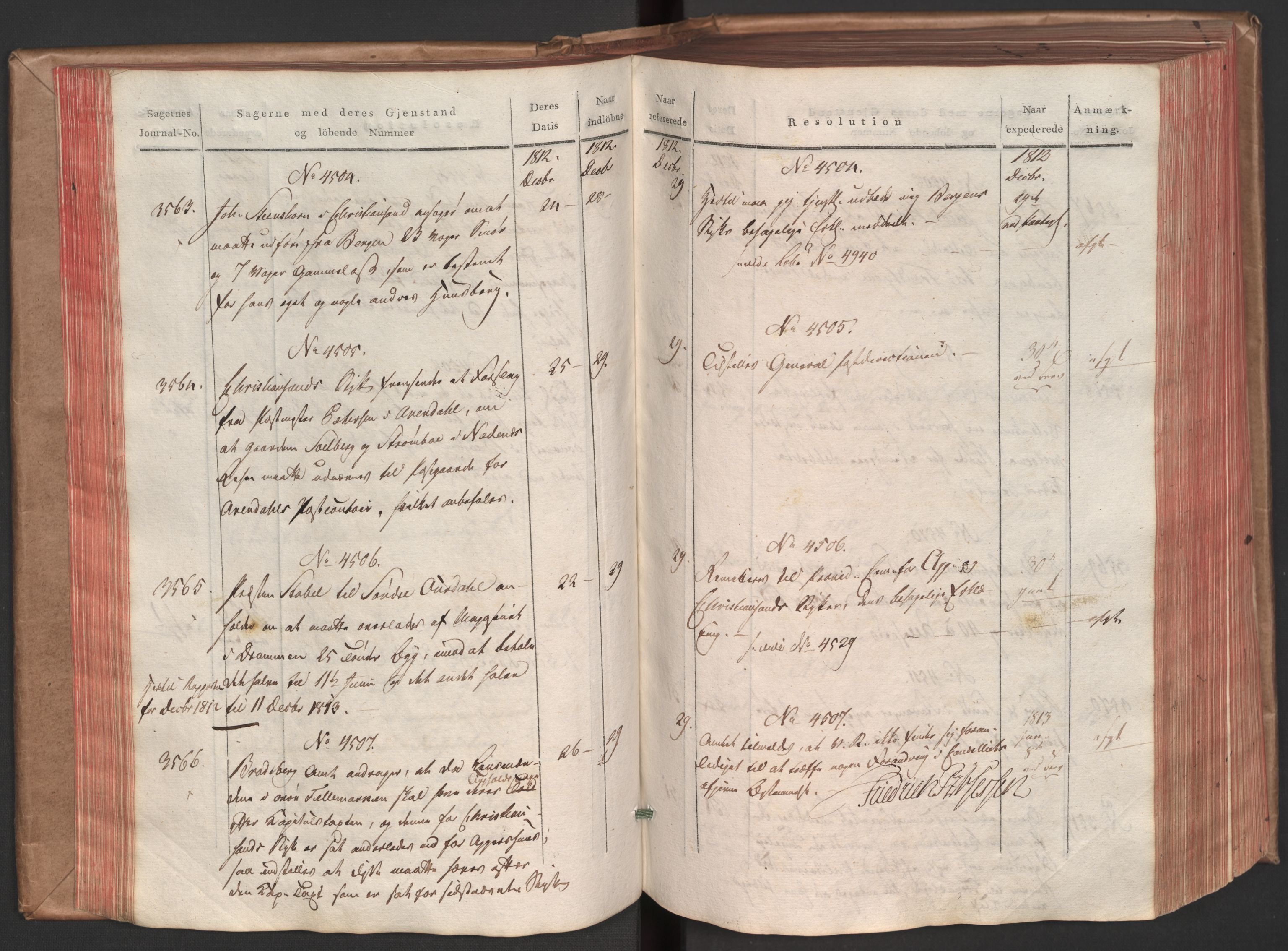 Stattholderembetet 1810-1814, 1. kontor (Kontor A), AV/RA-EA-2872/Ab/L0005: Referatprotokoll,  j.nr. 3328b-4243,  l.nr. 4214b-5321, 1812-1813, p. 84