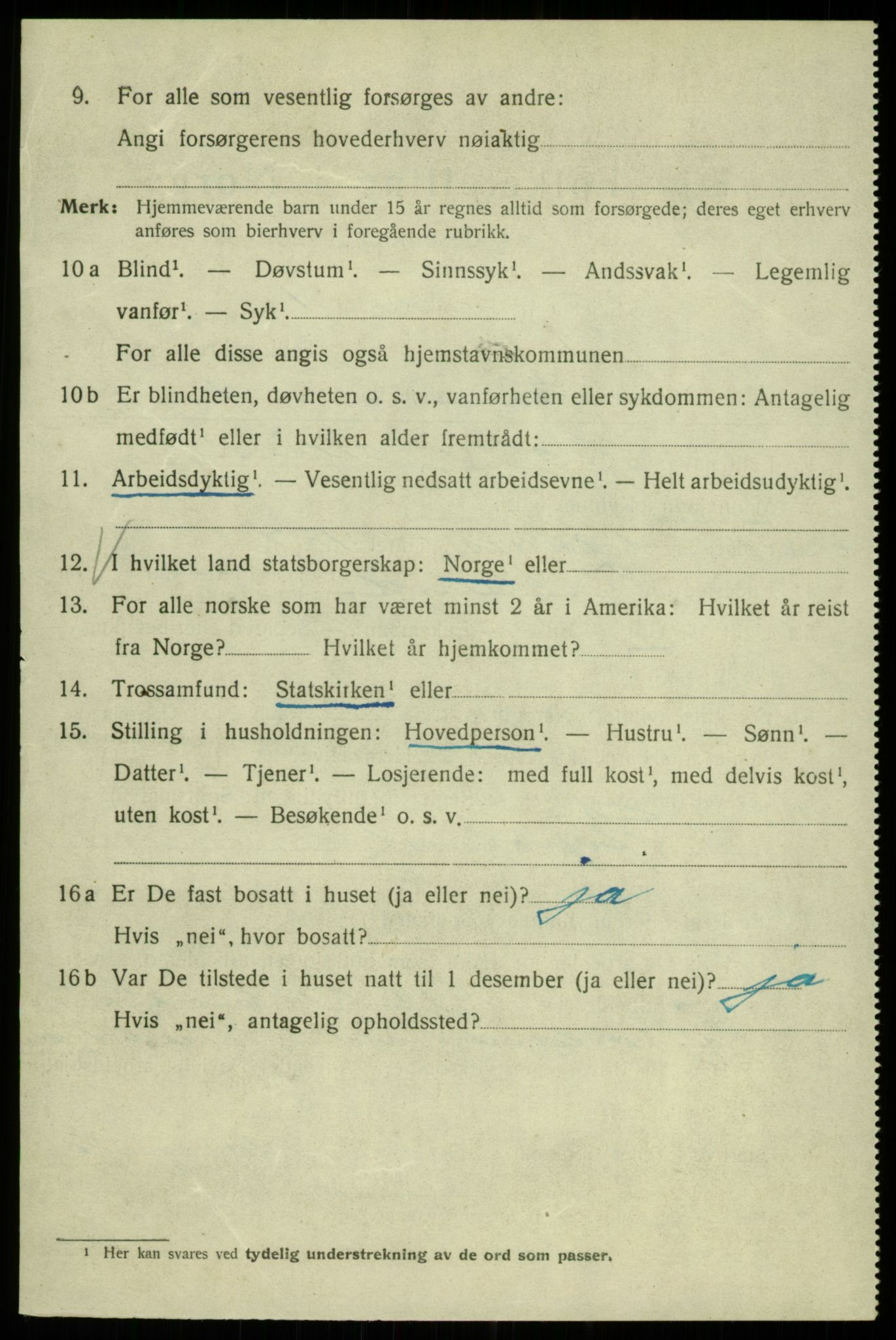 SAB, 1920 census for Bergen, 1920, p. 74327