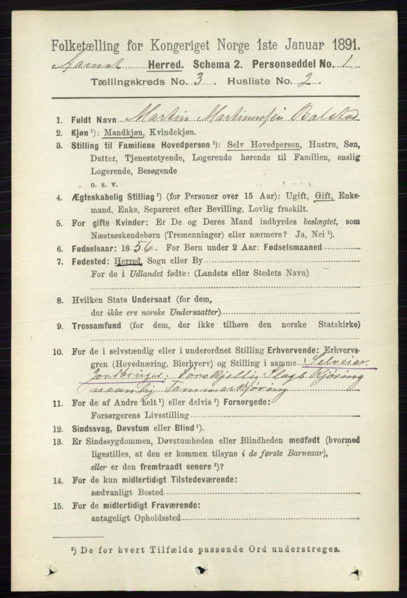 RA, 1891 census for 0429 Åmot, 1891, p. 1503