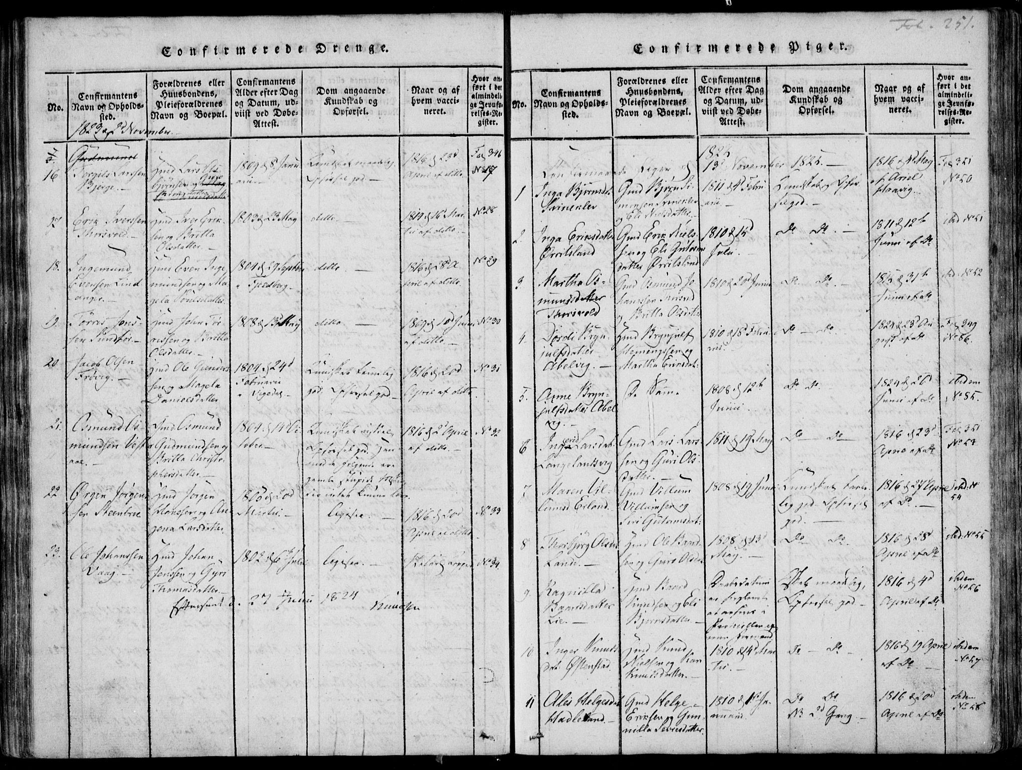 Skjold sokneprestkontor, SAST/A-101847/H/Ha/Haa/L0003: Parish register (official) no. A 3, 1815-1835, p. 251