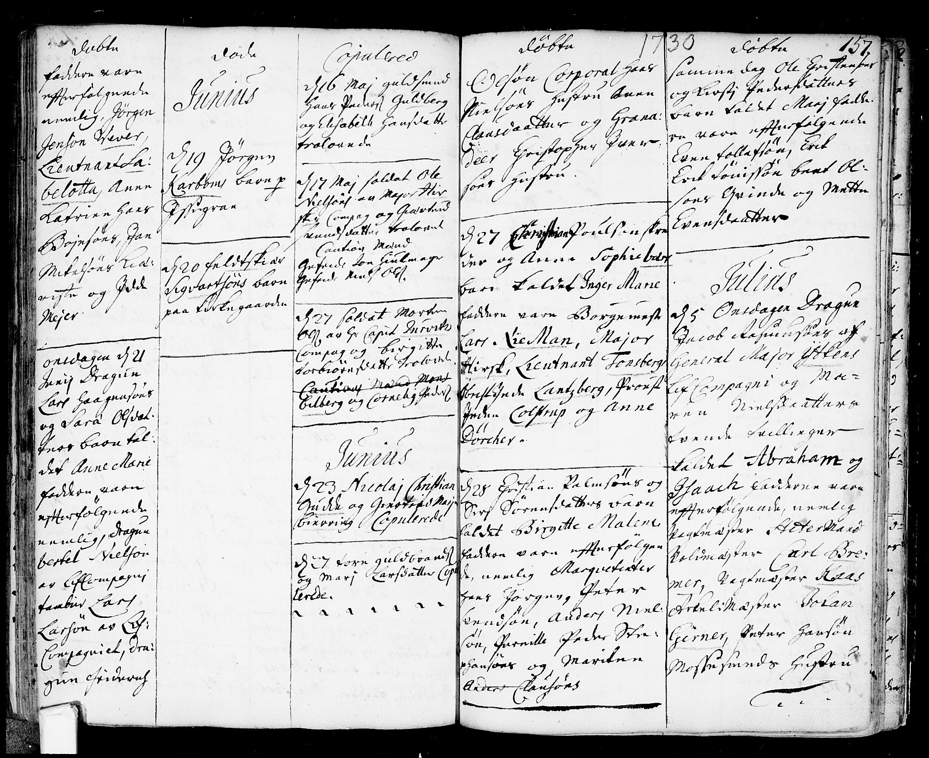 Fredrikstad prestekontor Kirkebøker, AV/SAO-A-11082/F/Fa/L0001: Parish register (official) no. 1, 1717-1731, p. 157