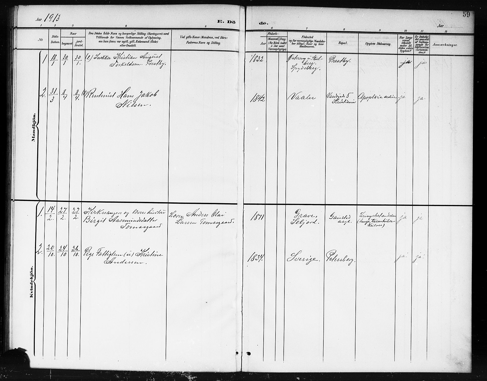 Spydeberg prestekontor Kirkebøker, AV/SAO-A-10924/G/Gc/L0001: Parish register (copy) no. III 1, 1901-1917, p. 59