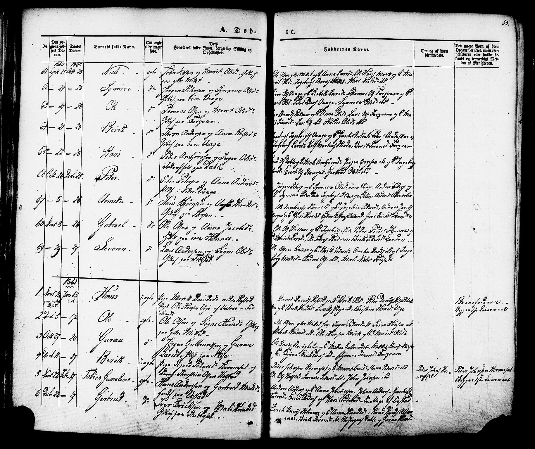 Ministerialprotokoller, klokkerbøker og fødselsregistre - Møre og Romsdal, AV/SAT-A-1454/547/L0603: Parish register (official) no. 547A05, 1846-1877, p. 53