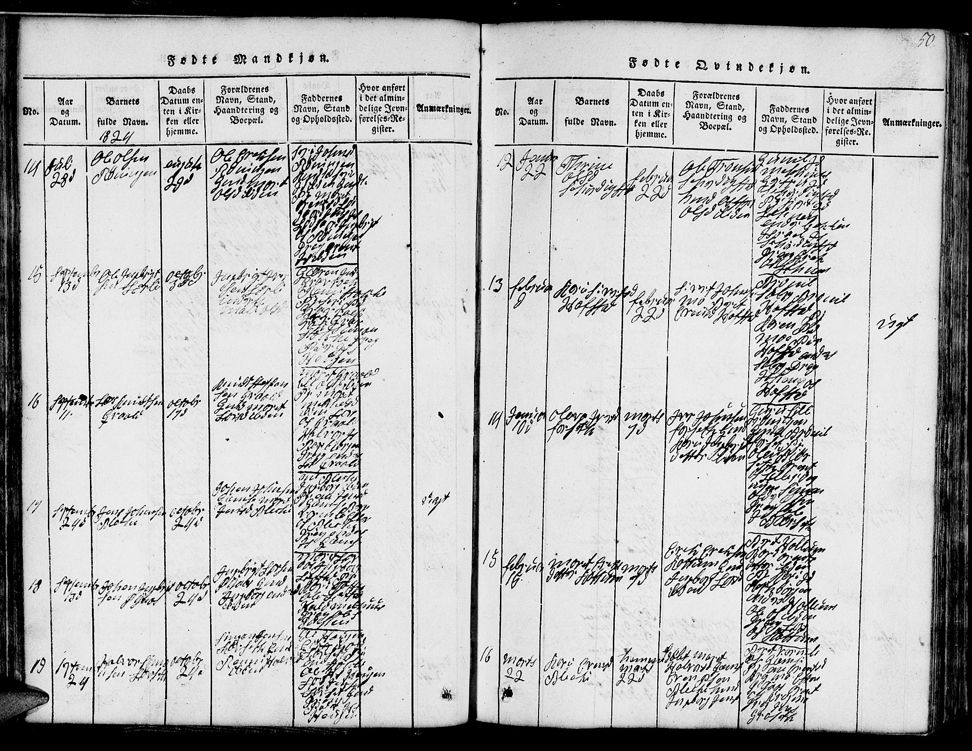 Ministerialprotokoller, klokkerbøker og fødselsregistre - Sør-Trøndelag, SAT/A-1456/691/L1092: Parish register (copy) no. 691C03, 1816-1852, p. 50