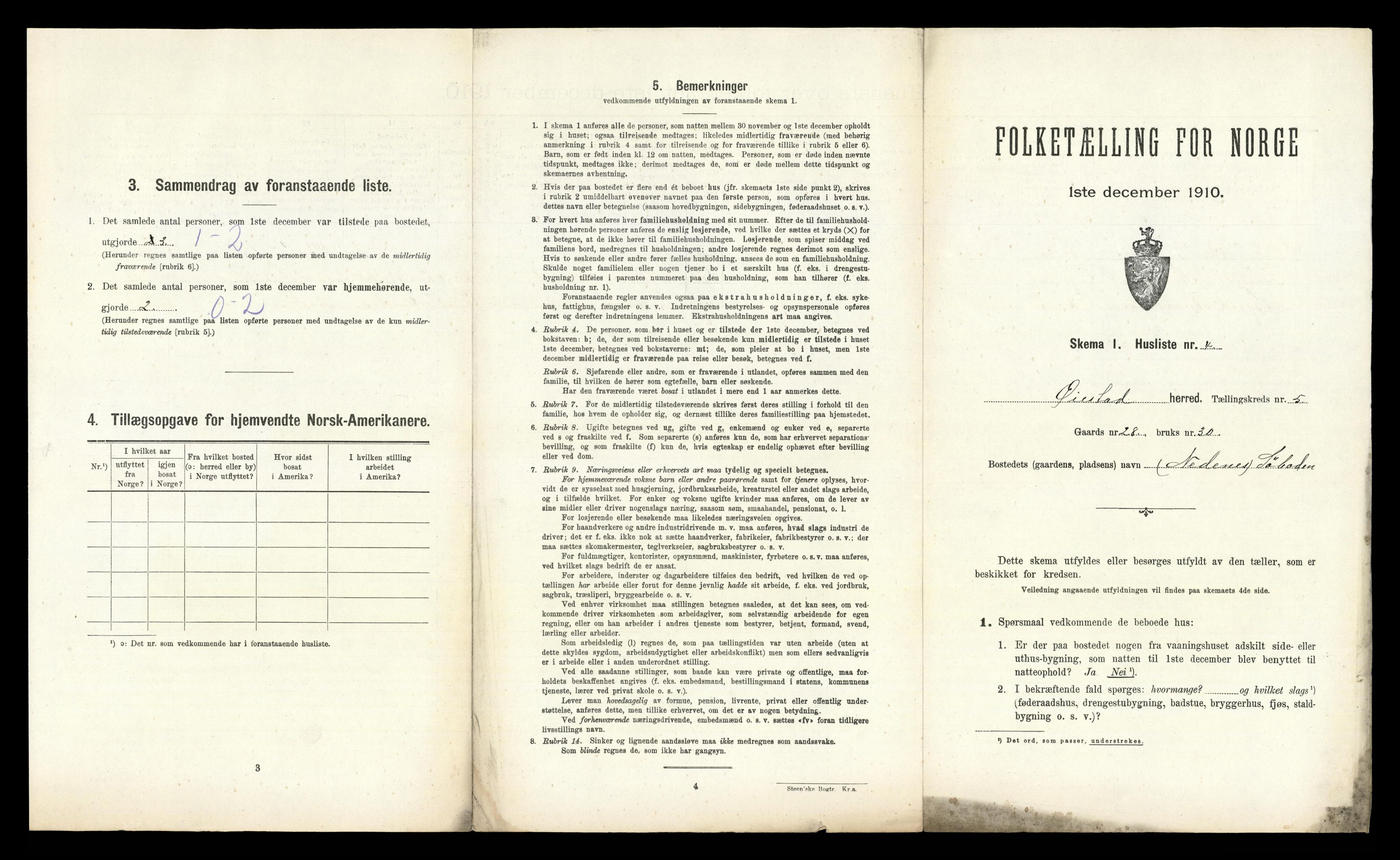 RA, 1910 census for Øyestad, 1910, p. 592