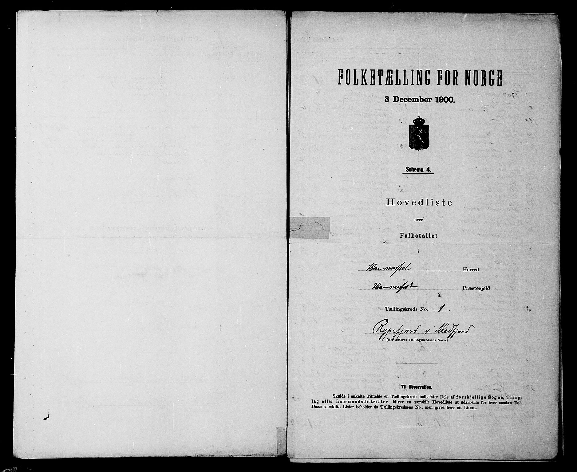 SATØ, 1900 census for Hammerfest, 1900, p. 4