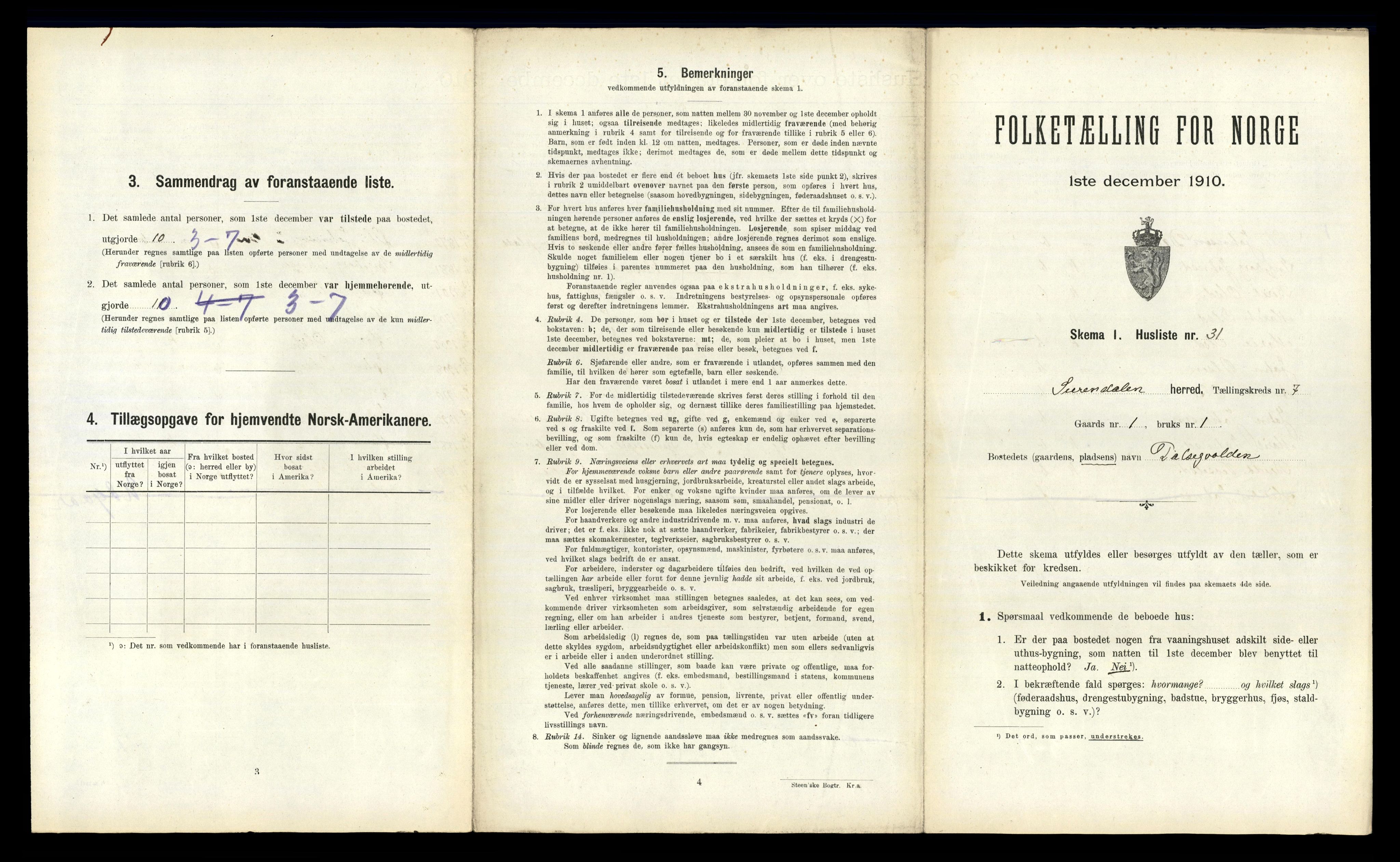 RA, 1910 census for Surnadal, 1910, p. 525