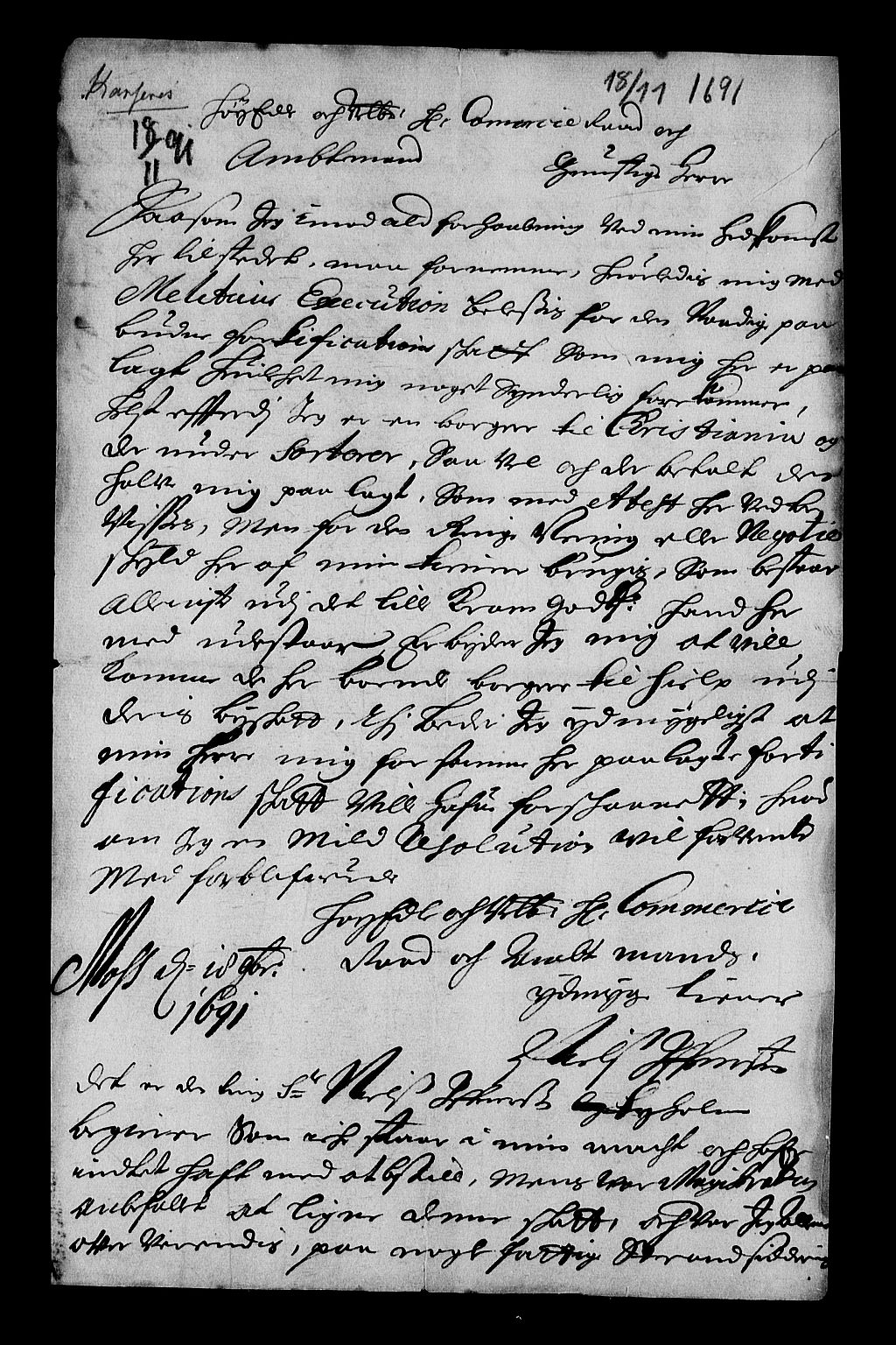 Stattholderembetet 1572-1771, RA/EA-2870/Af/L0004: Avskrifter av vedlegg til originale supplikker, nummerert i samsvar med supplikkbøkene, 1691-1694, p. 122