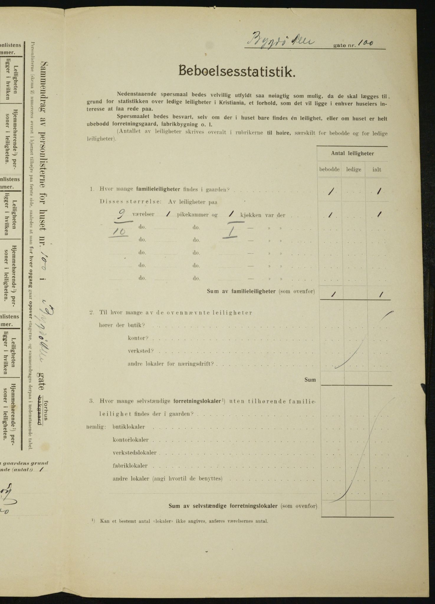 OBA, Municipal Census 1910 for Kristiania, 1910, p. 10562